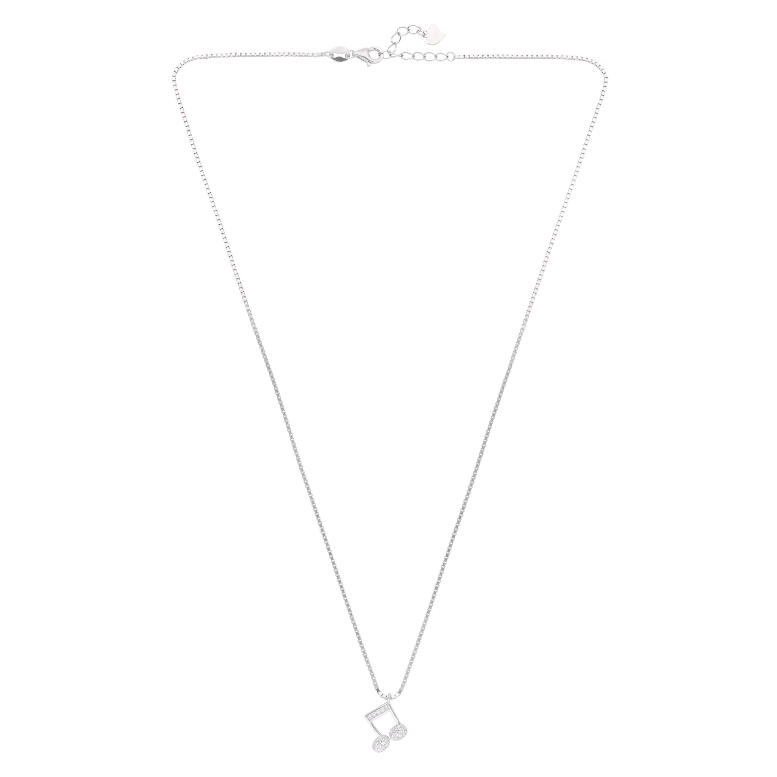 Rose Gold Sterling Silver Music Note Pendant Necklace with Cubic Zirconia | SKU : 0021173660, 0021173677, 0021173684, 0021173691, 0021173707, 0021173714