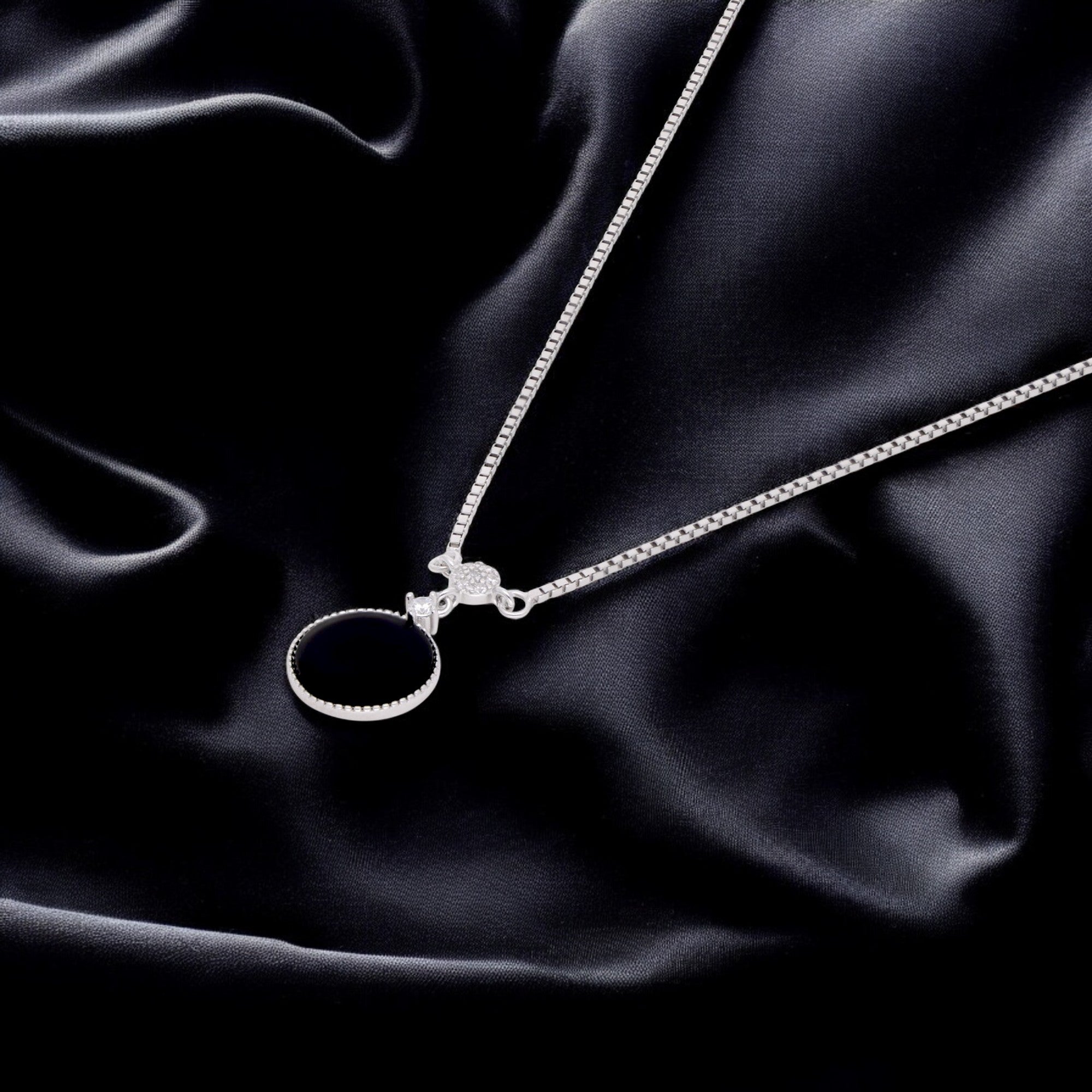 Rose Gold Sterling Silver Black Onyx Pendant Necklace | SKU : 0021174001, 0021174018, 0021174025, 0021174032, 0021174049, 0021174056, 0021174063, 0021174070