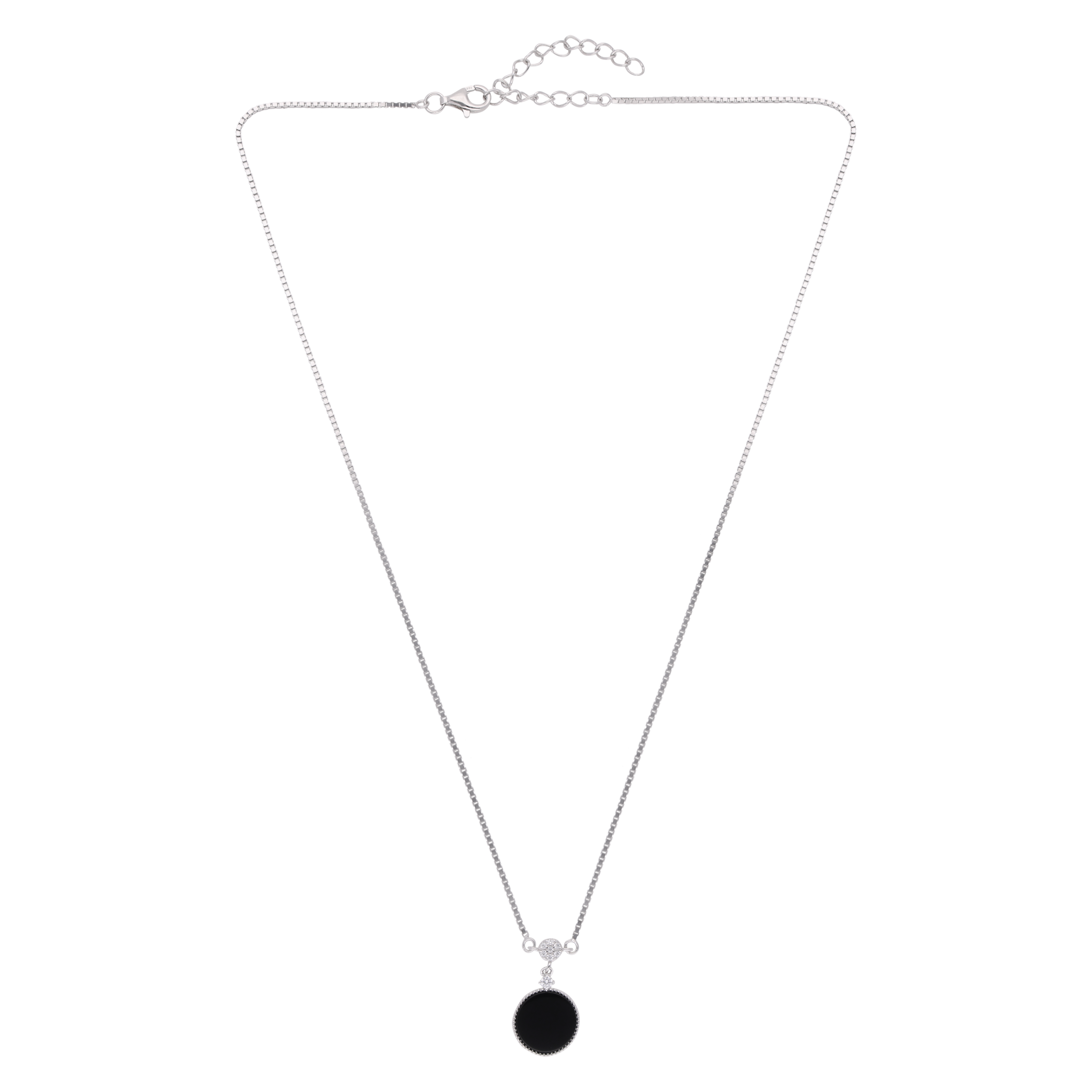Rose Gold Sterling Silver Black Onyx Pendant Necklace | SKU : 0021174001, 0021174018, 0021174025, 0021174032, 0021174049, 0021174056, 0021174063, 0021174070