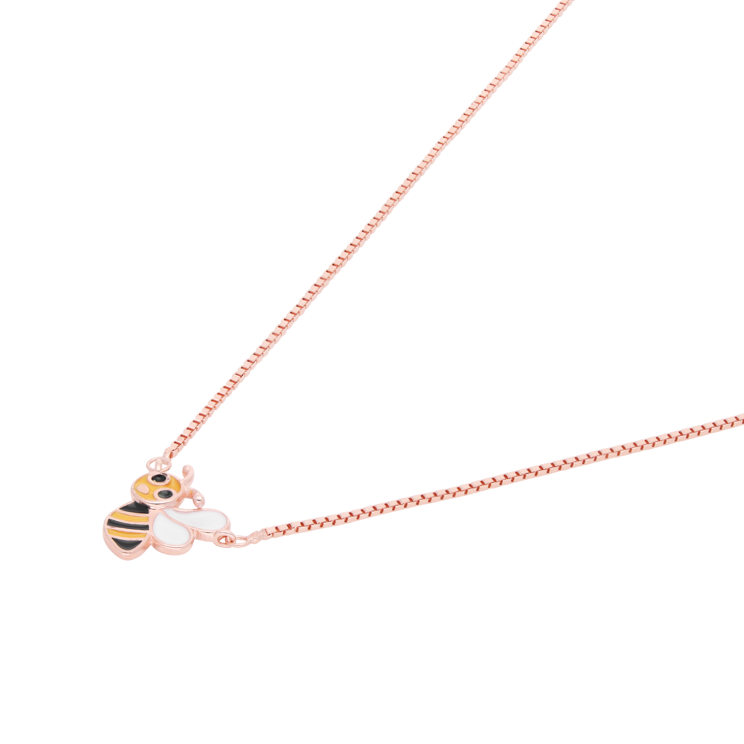 Rose Gold Sterling Silver Enamel Bee Pendant Necklace | SKU : 0021174087, 0021174094, 0021174100, 0021174117, 0021174124, 0021174131, 0003525197, 0003525203, 0003525210