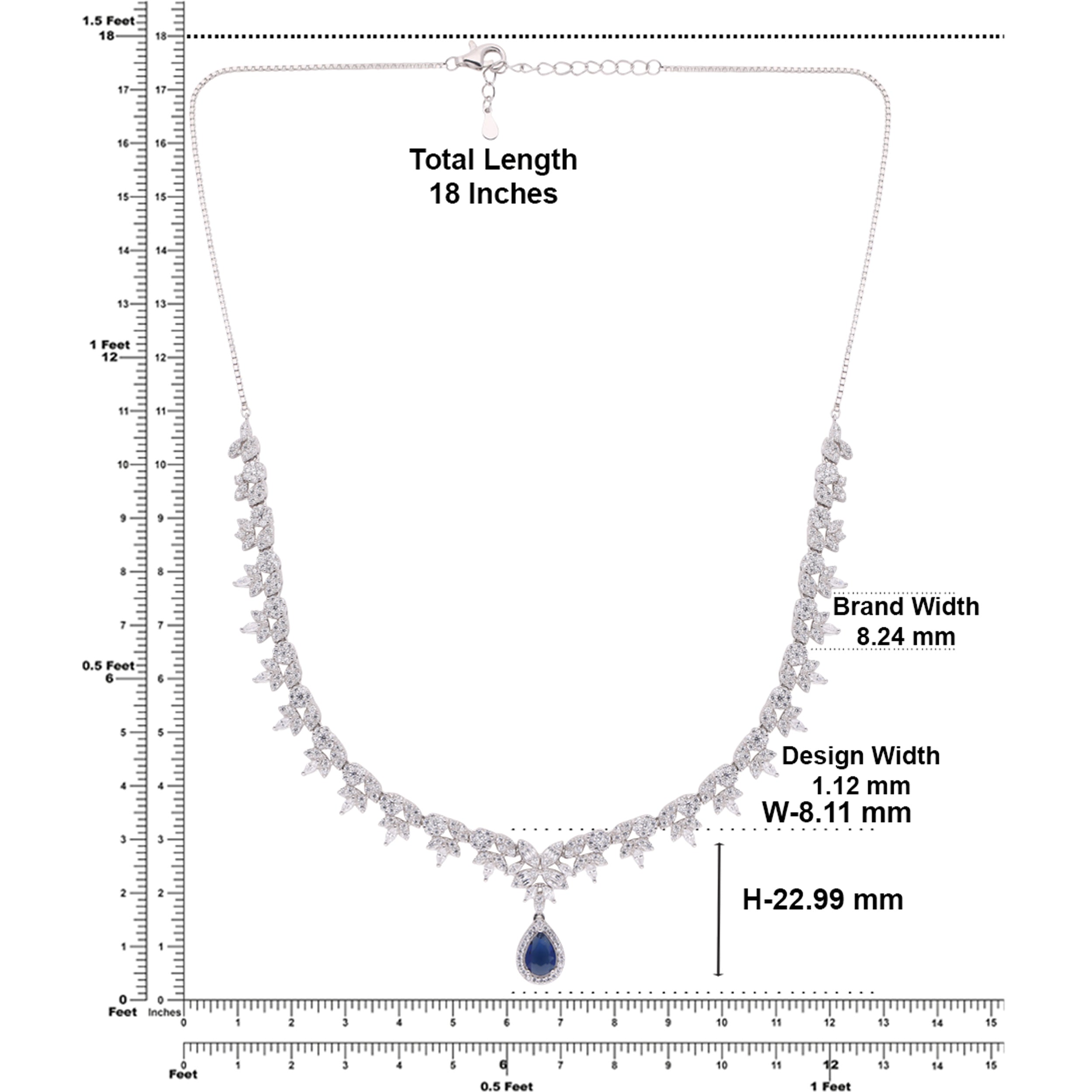 Elysian Teardrop Necklace in Sterling Silver with Cascading Stones | SKU : 0021188442, 0021188466, 0003525661, 0003525746, 0003525586, 0003525968