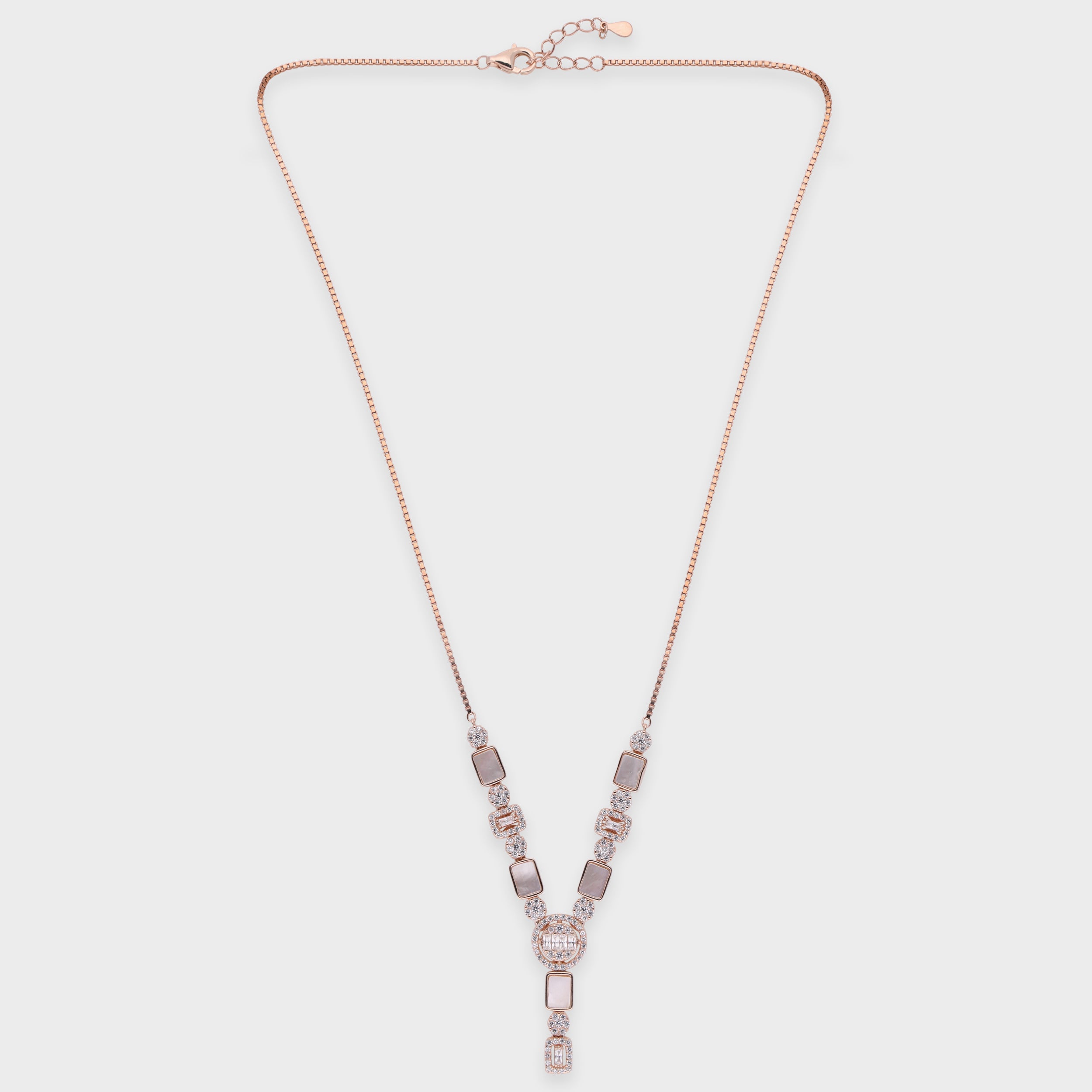 Geometric Stone-Set V-Shape Necklace | SKU : 0021188541, 0021188565, 0003525555, 0003526248