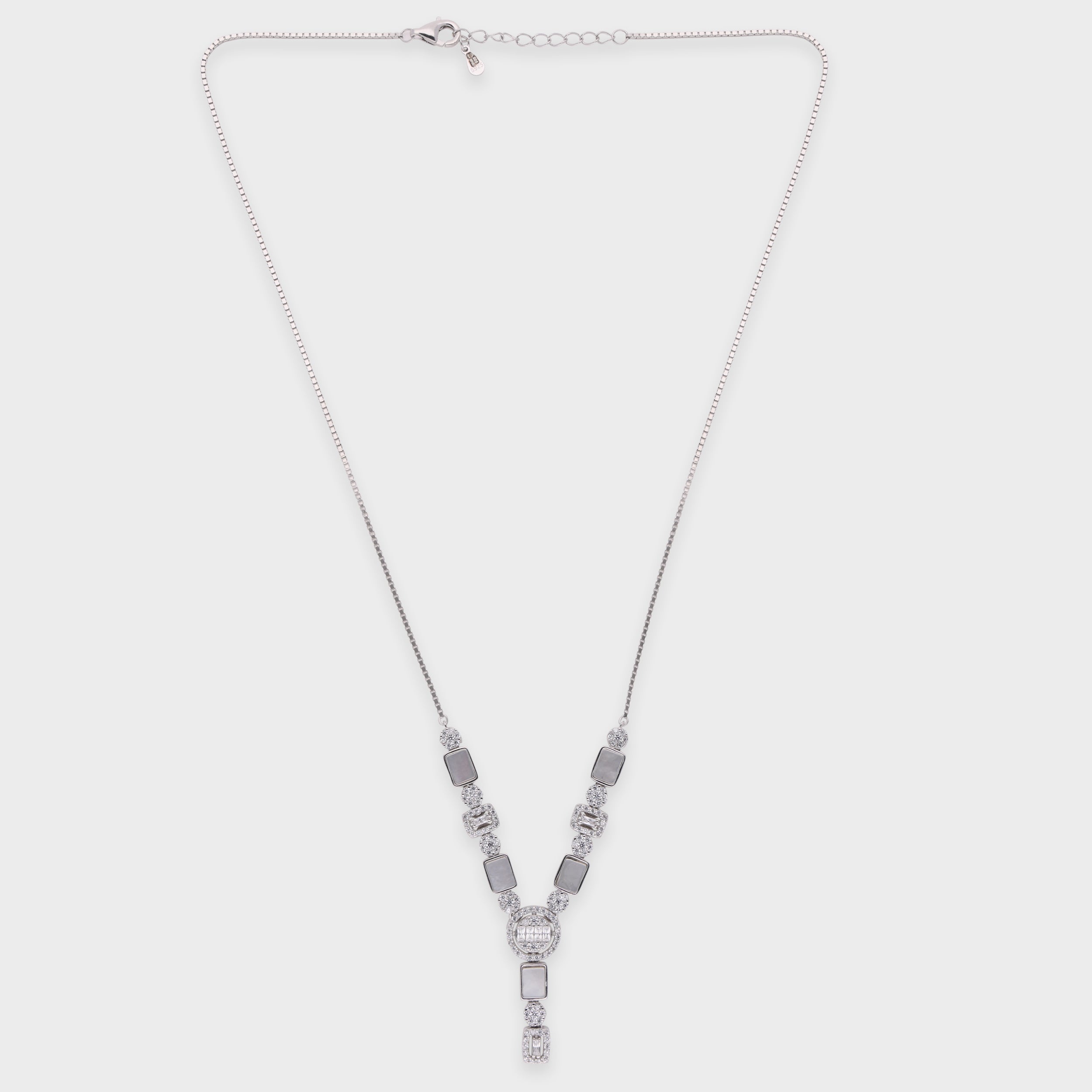 Geometric Stone-Set V-Shape Necklace | SKU : 0021188541, 0021188565, 0003525555, 0003526248