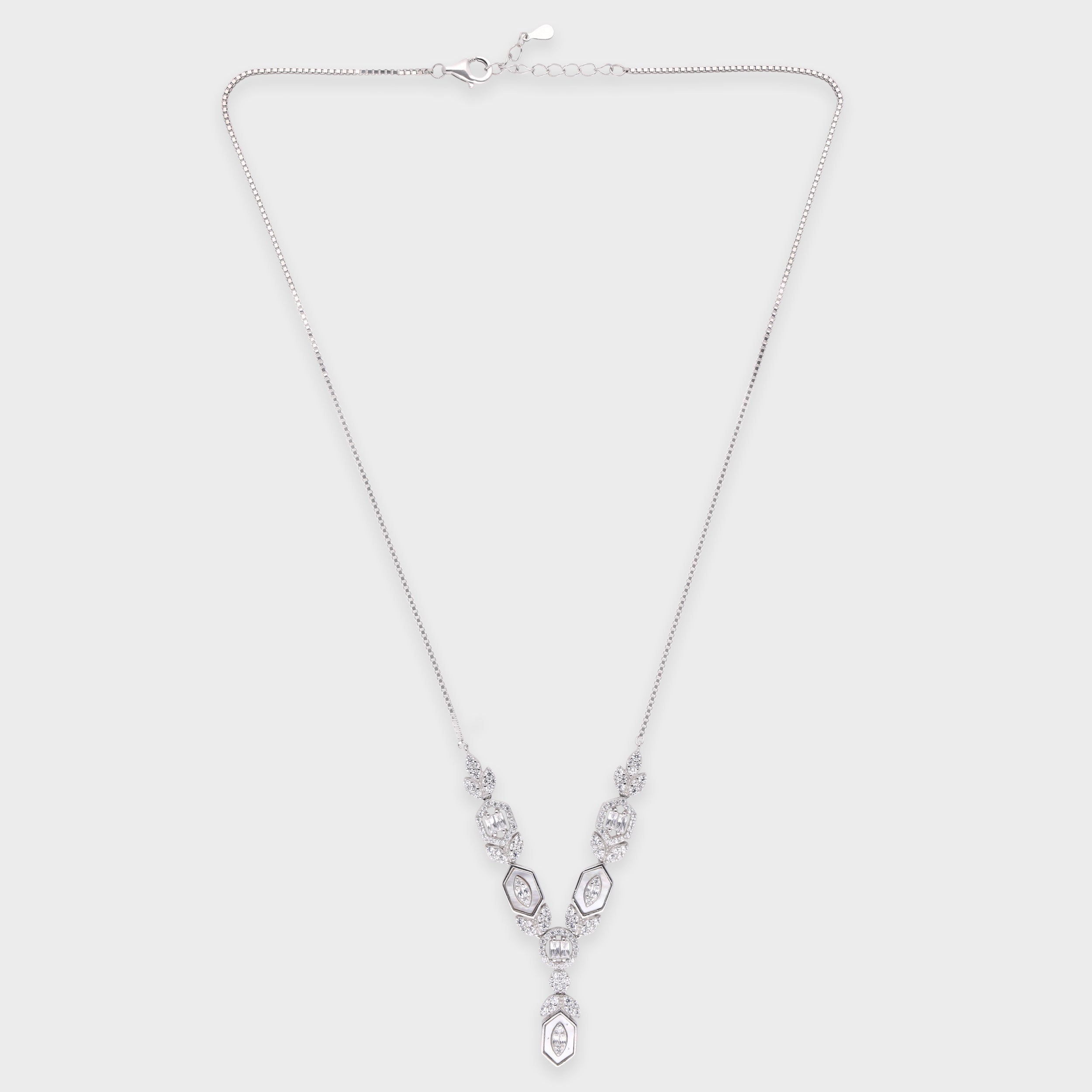 V-Shaped Marquise Pendant Necklace with Sparkling Stones | SKU : 0021188688, 0021188664, 0003525500, 0003526002