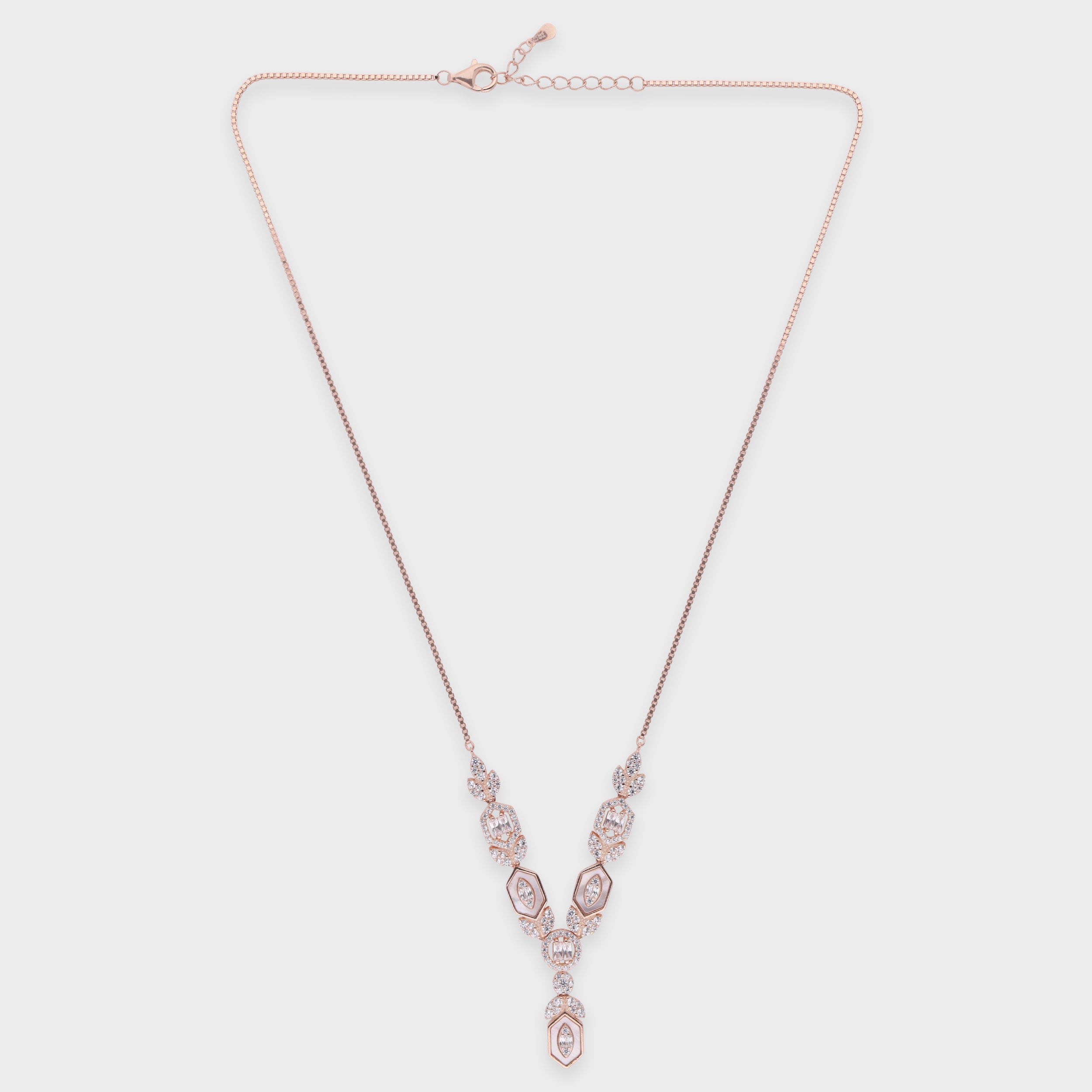 V-Shaped Marquise Pendant Necklace with Sparkling Stones | SKU : 0021188688, 0021188664, 0003525500, 0003526002