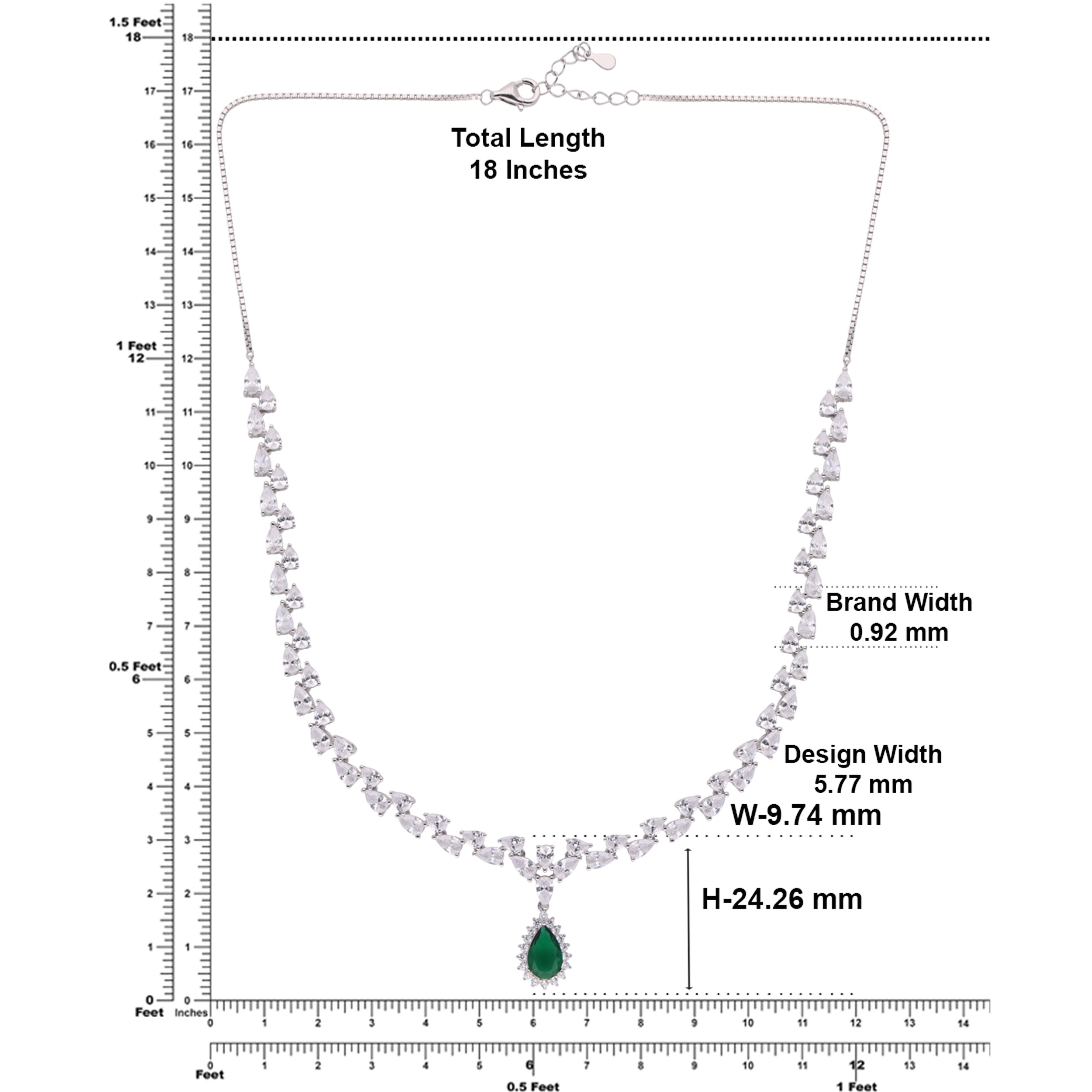 Classic Pear-Cut Centerpiece Necklace – Silver & Rose-Tone Variants | SKU : 0021188824, 0021188800, 0021188787, 0003525845, 0003525425
