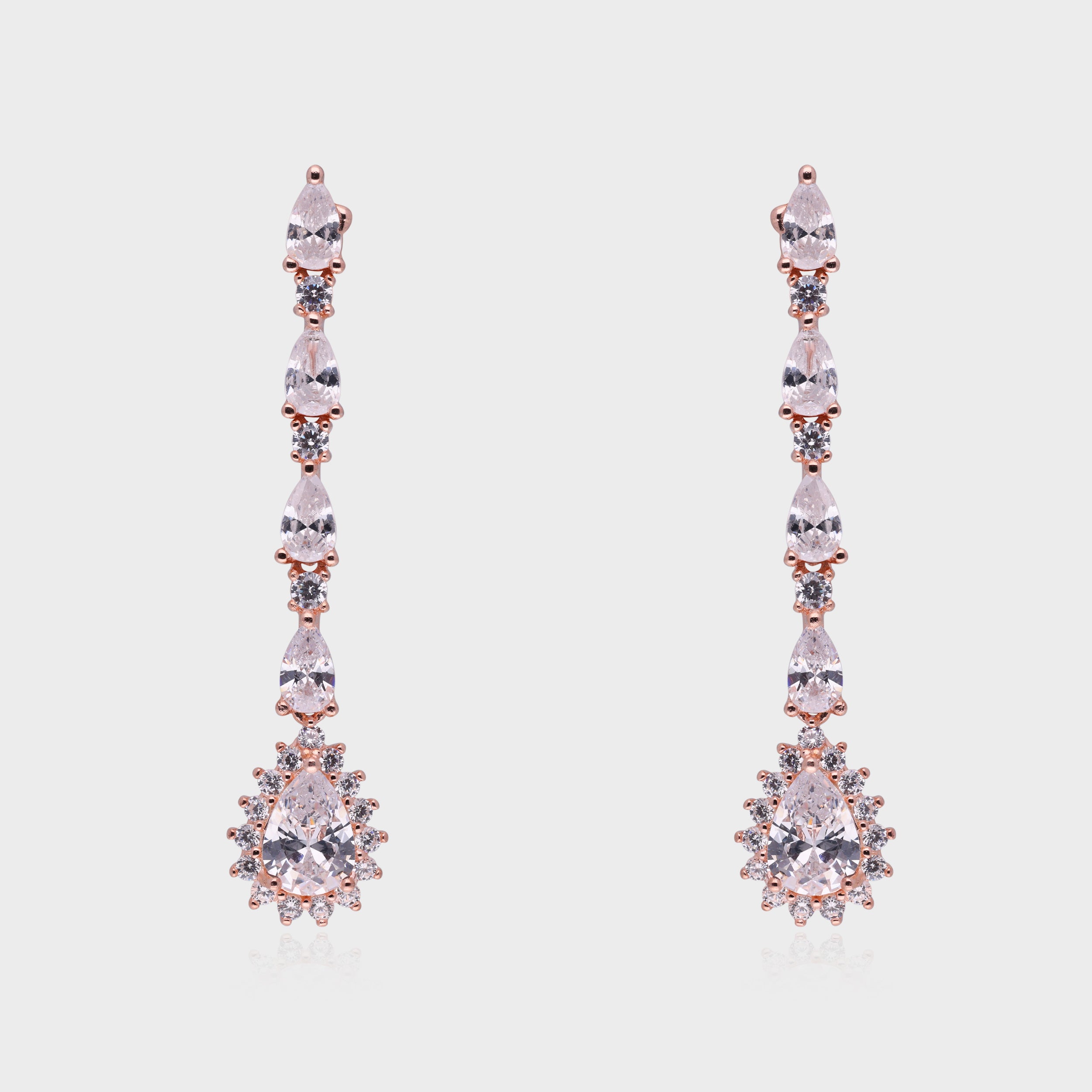 Sterling Silver Long Drop Earrings with Teardrop Stone | SKU : 0021188817, 0021188831, 0021188794