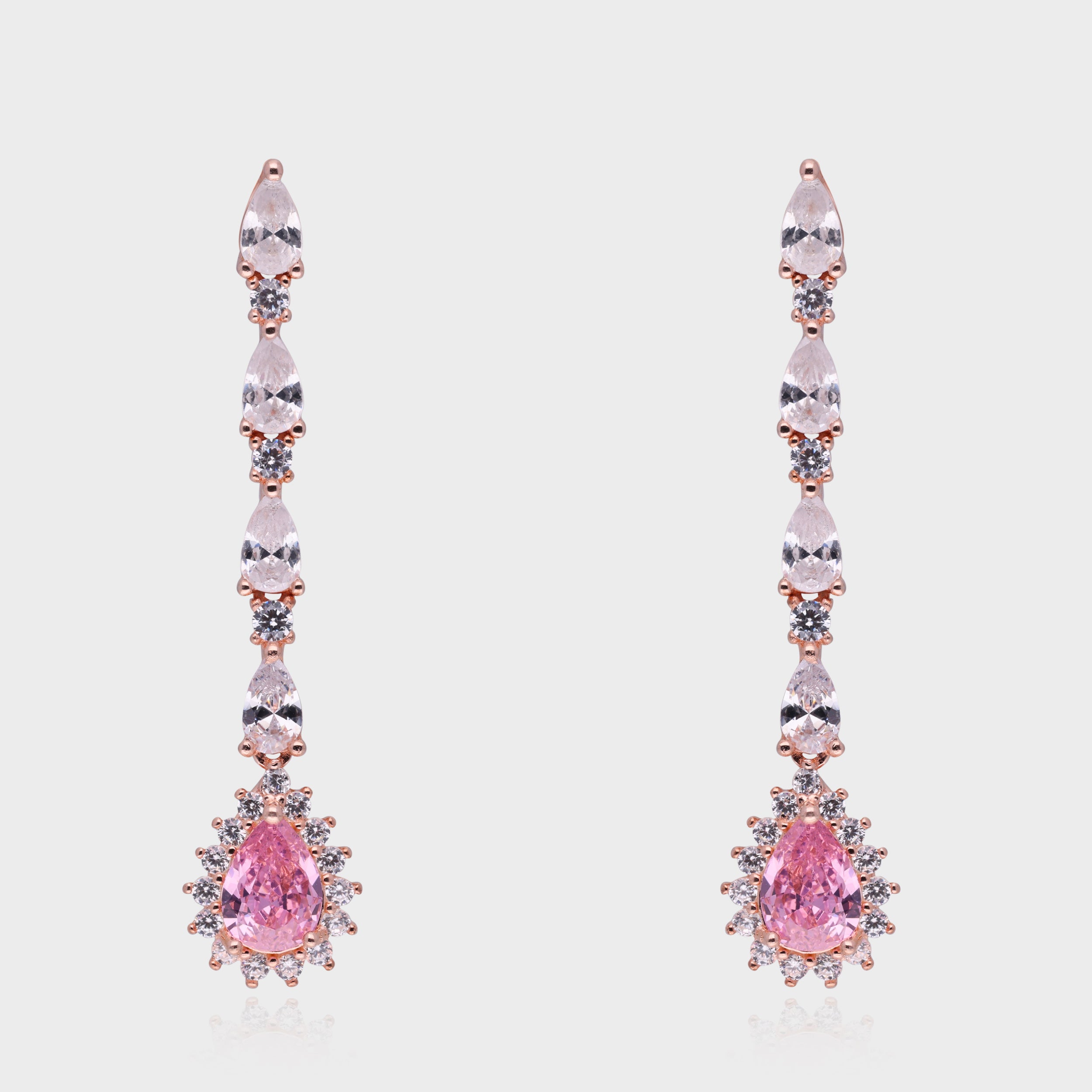 Sterling Silver Long Drop Earrings with Teardrop Stone | SKU : 0021188817, 0021188831, 0021188794