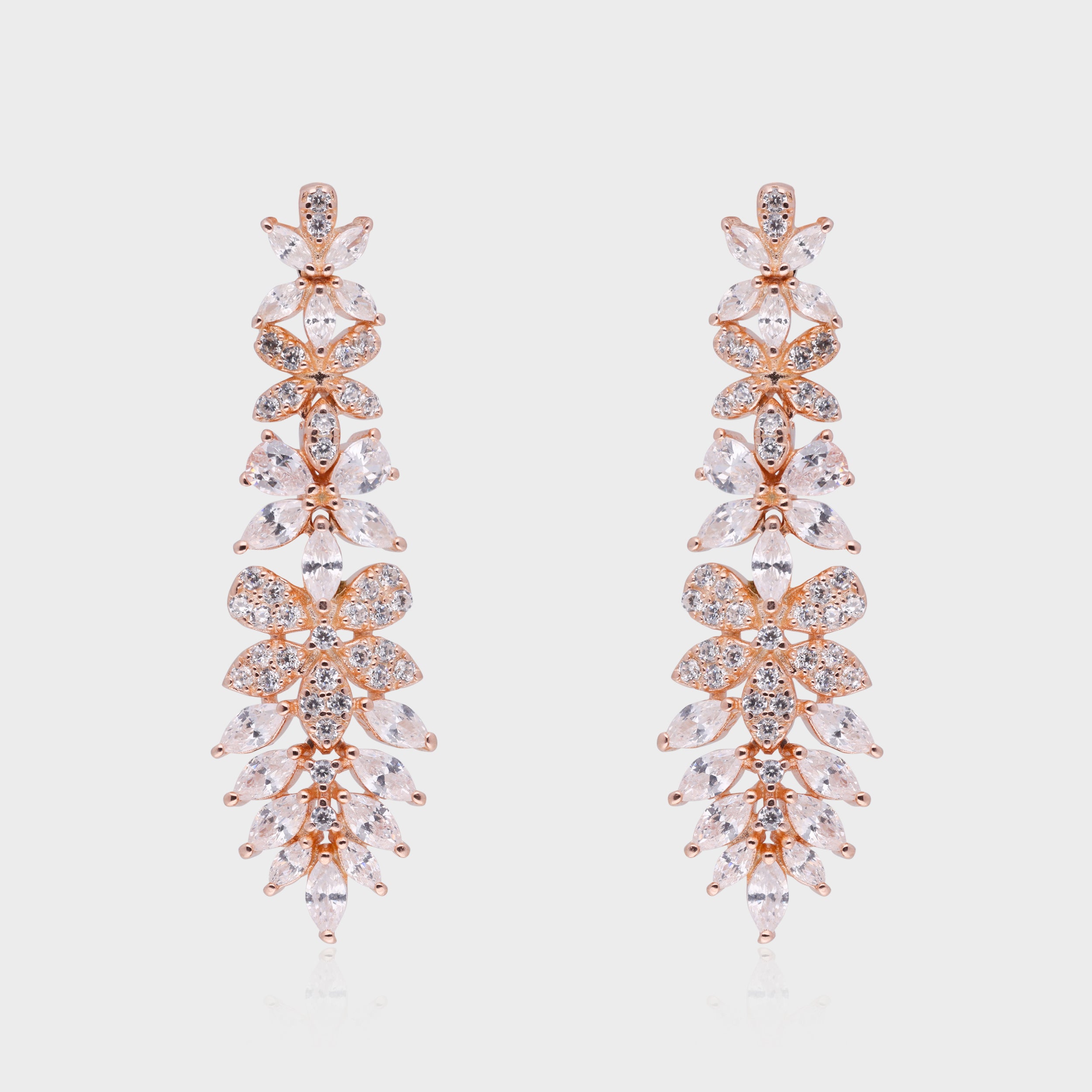 Sterling Silver Floral Vine Drop Earrings | SKU : 0021188855, 0021188879