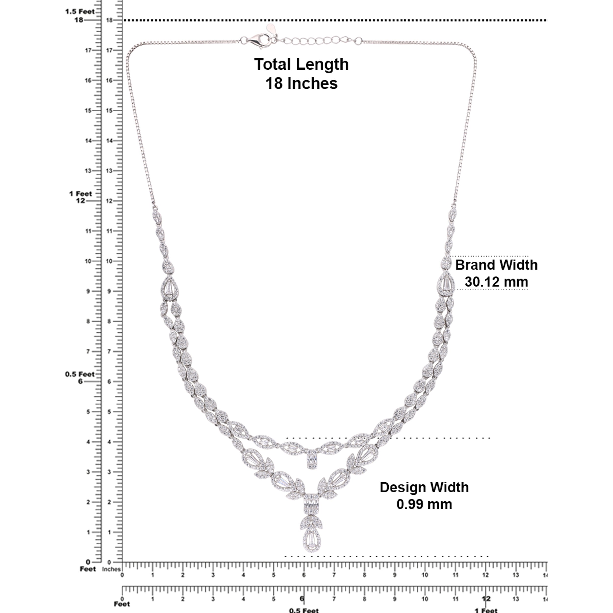 Double Layer Drop Necklace with Pear and Marquise Stone Detailing | SKU : 0021188886, 0021188909, 0003526125