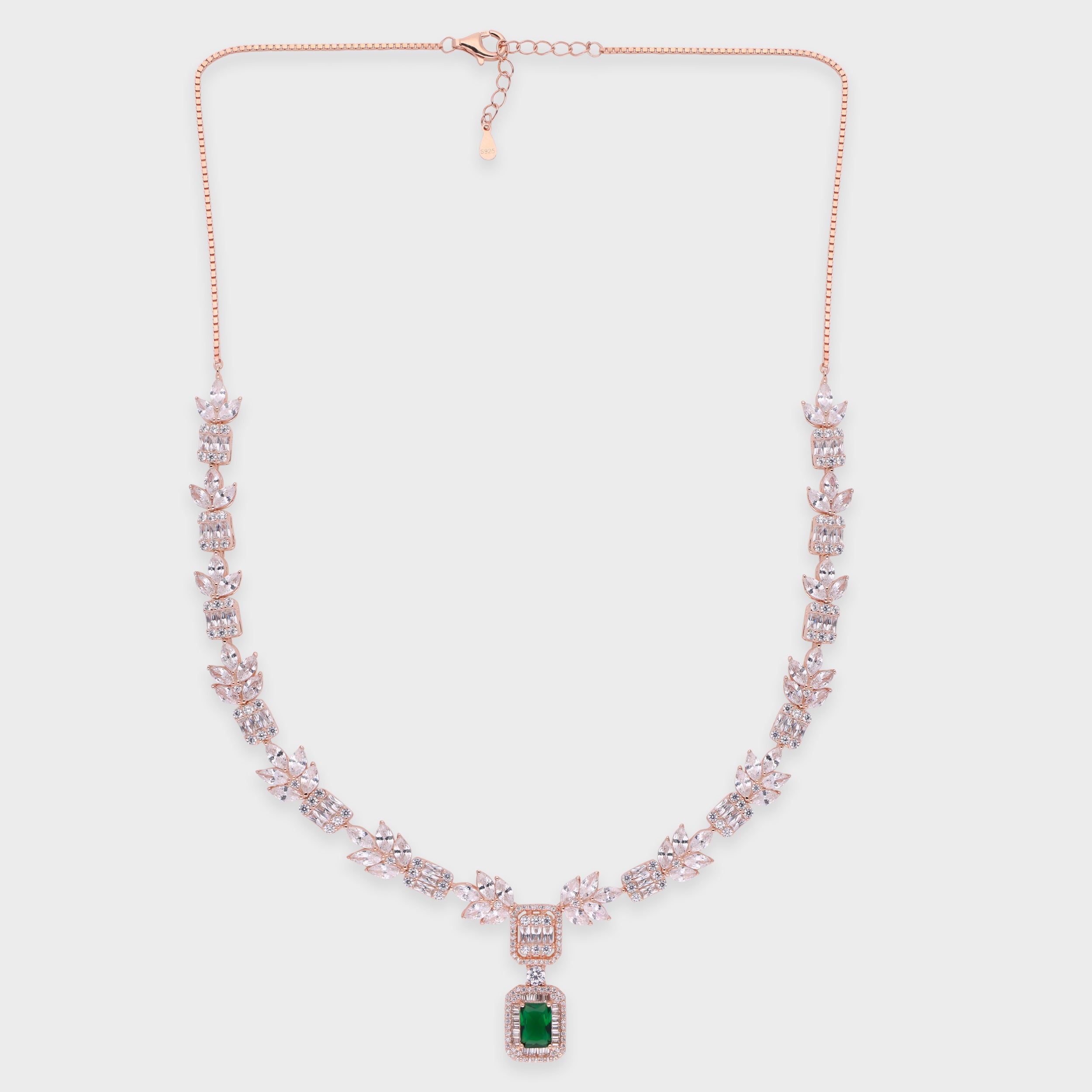 Regal Radiance Necklace with Emerald/Pink Stone Pendant | SKU : 0021189005, 0021189029, 0003526163, 0003526149, 0003525883
