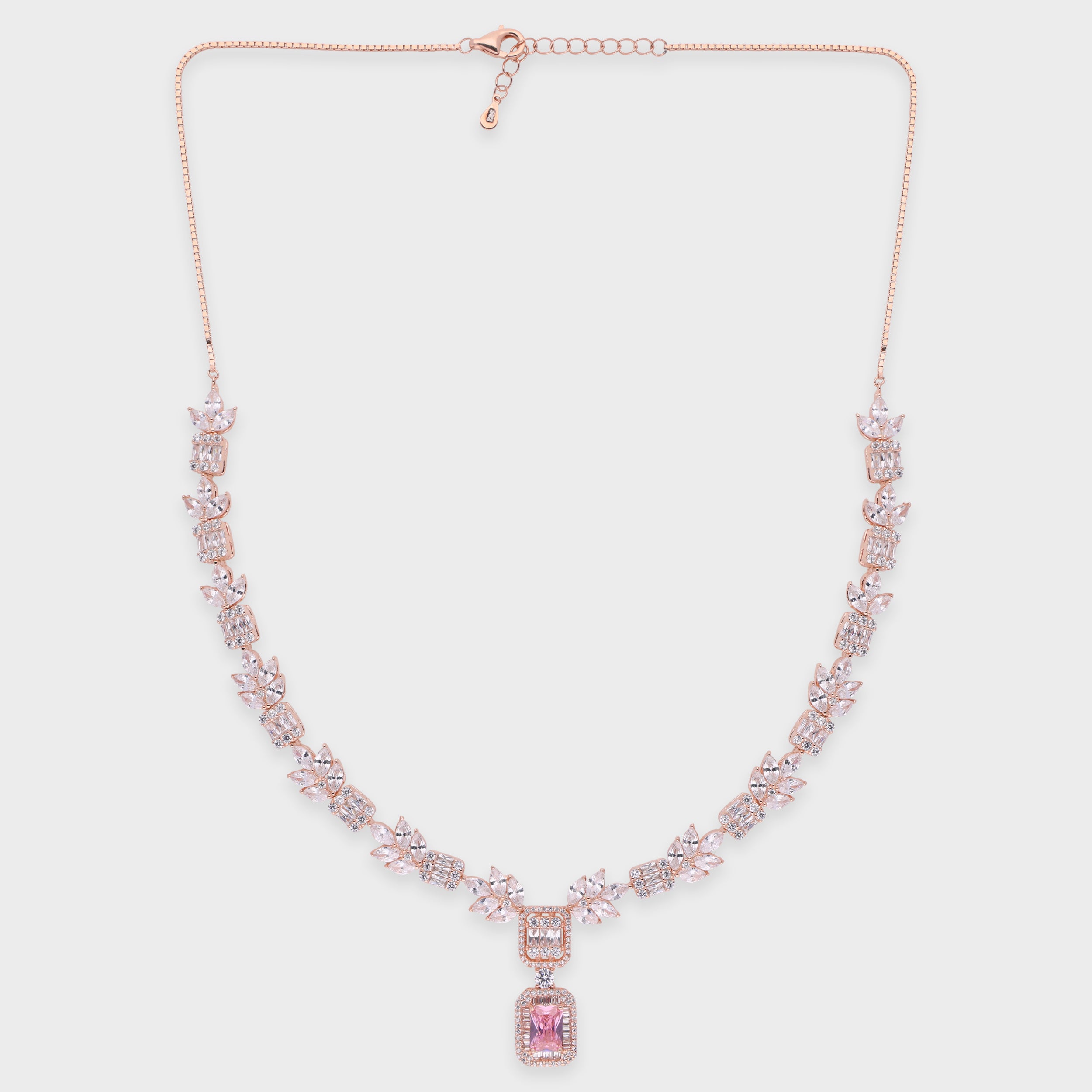 Regal Radiance Necklace with Emerald/Pink Stone Pendant | SKU : 0021189005, 0021189029, 0003526163, 0003526149, 0003525883