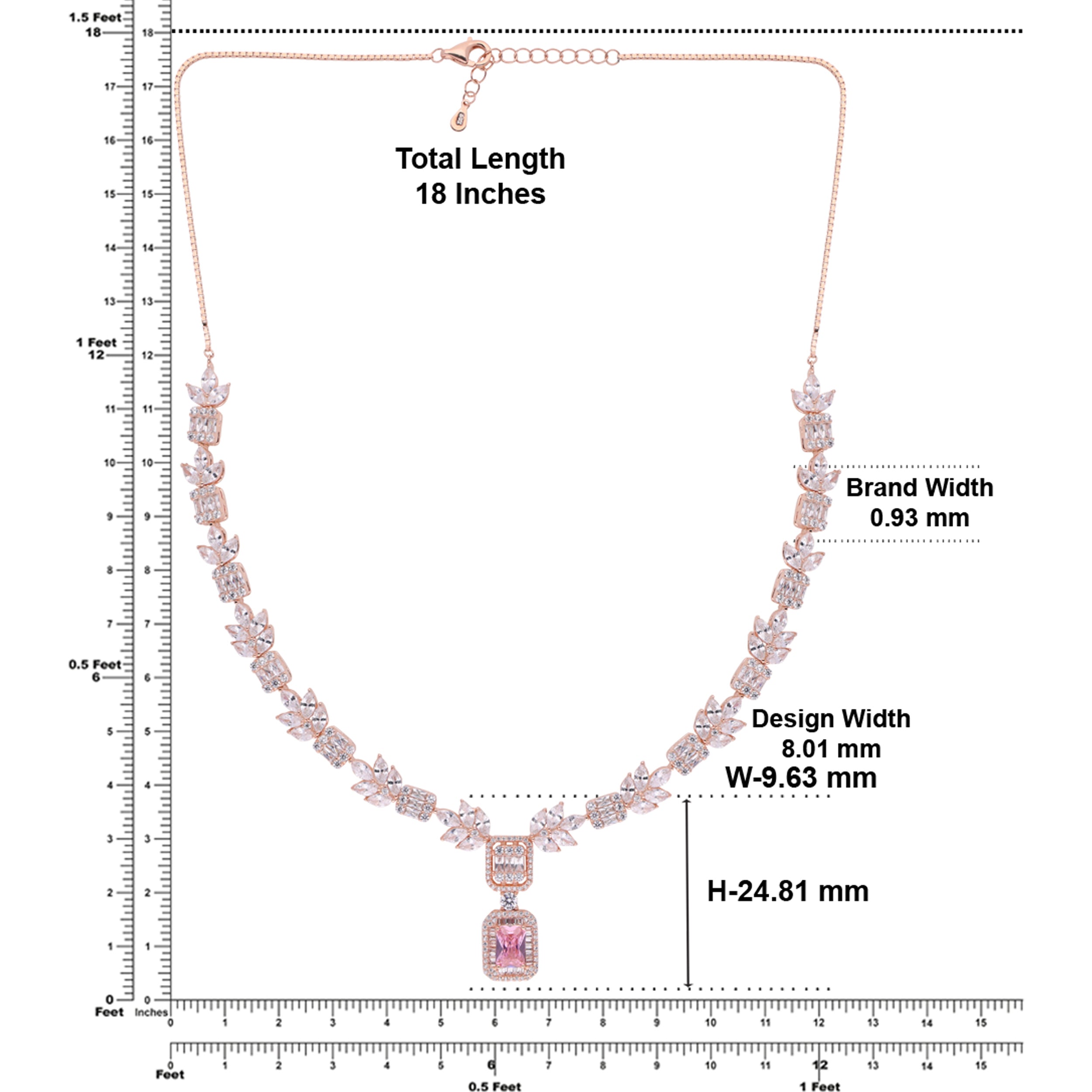 Regal Radiance Necklace with Emerald/Pink Stone Pendant | SKU : 0021189005, 0021189029, 0003526163, 0003526149, 0003525883