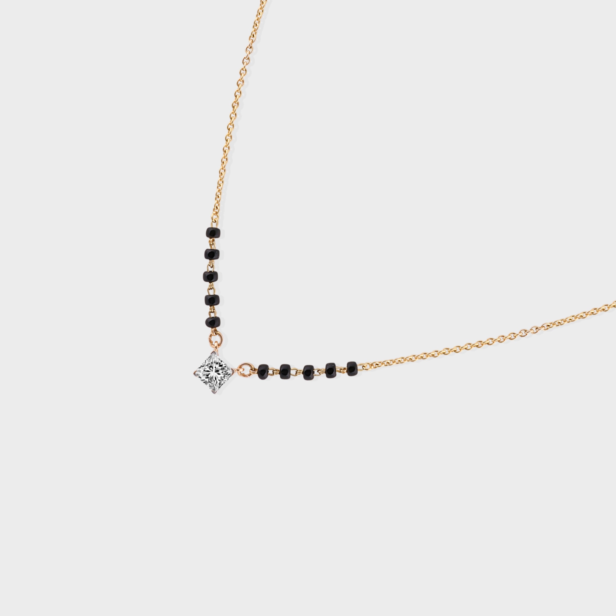 Princess Cut 0.540 Carat Solitaire Lab-Grown Diamond Mangalasutra | SKU: 0021246609