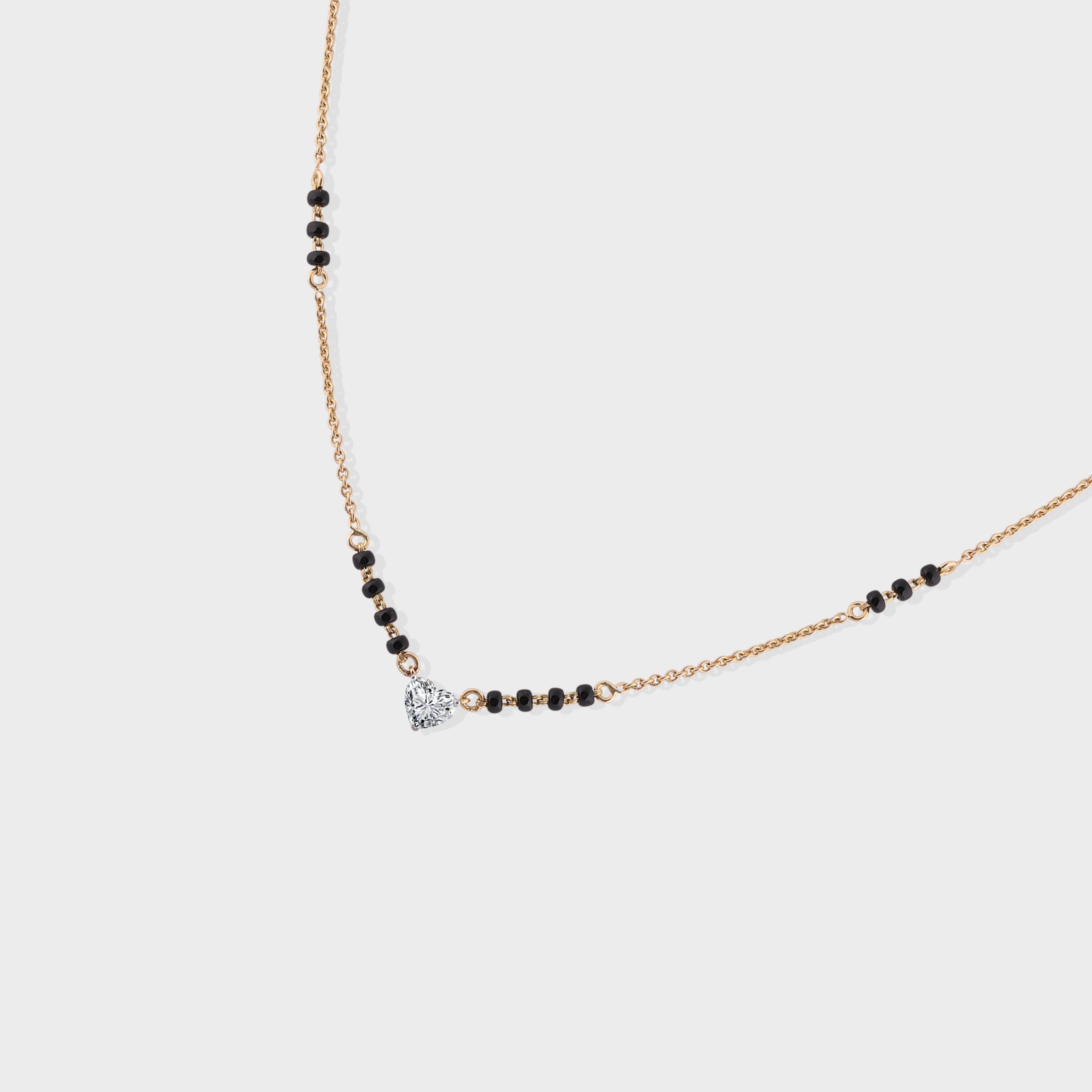 Heart Shaped 0.510 Carat Solitaire Lab-Grown Diamond Mangalasutra | SKU: 0021246593