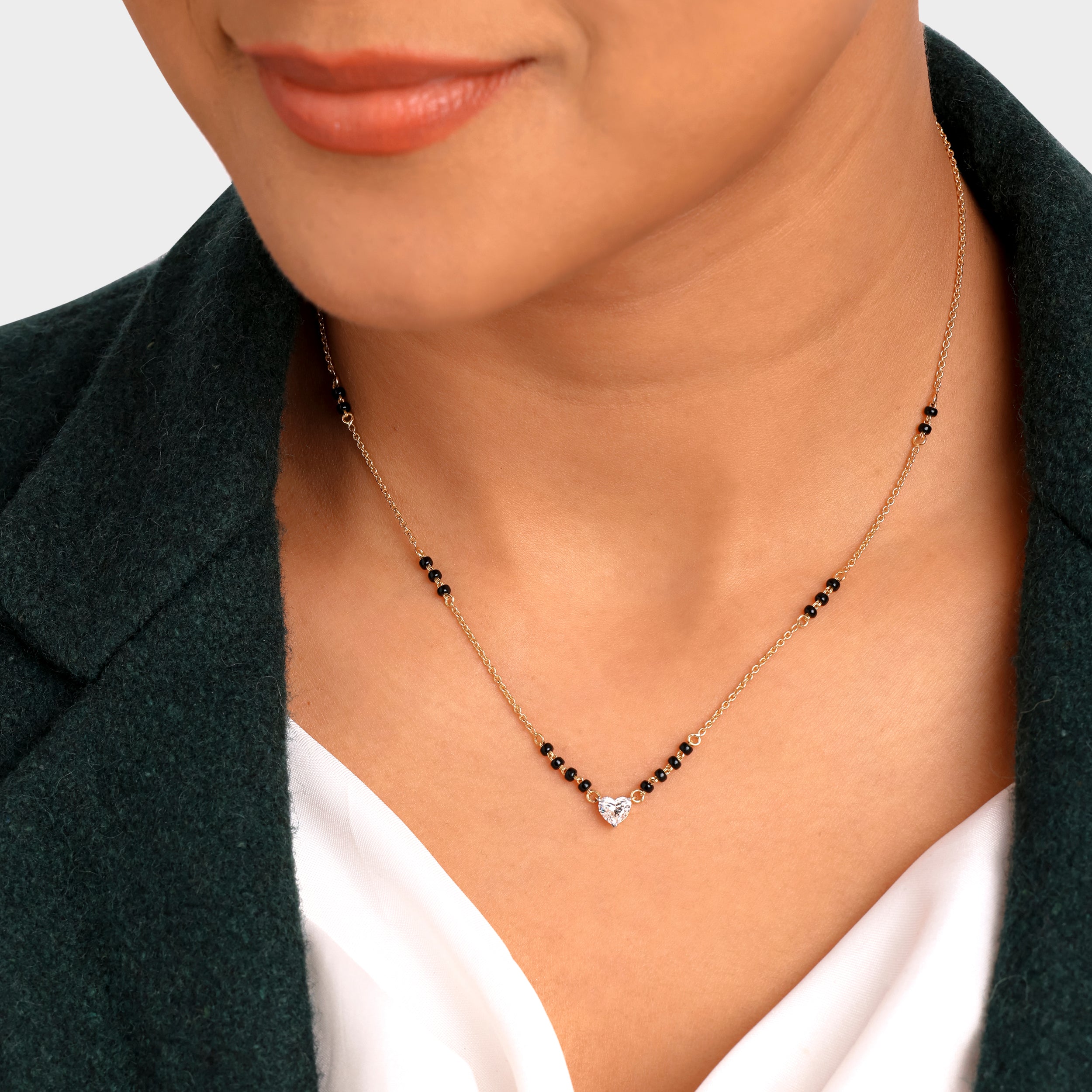 Heart Shaped 0.510 Carat Solitaire Lab-Grown Diamond Mangalasutra | SKU: 0021246593