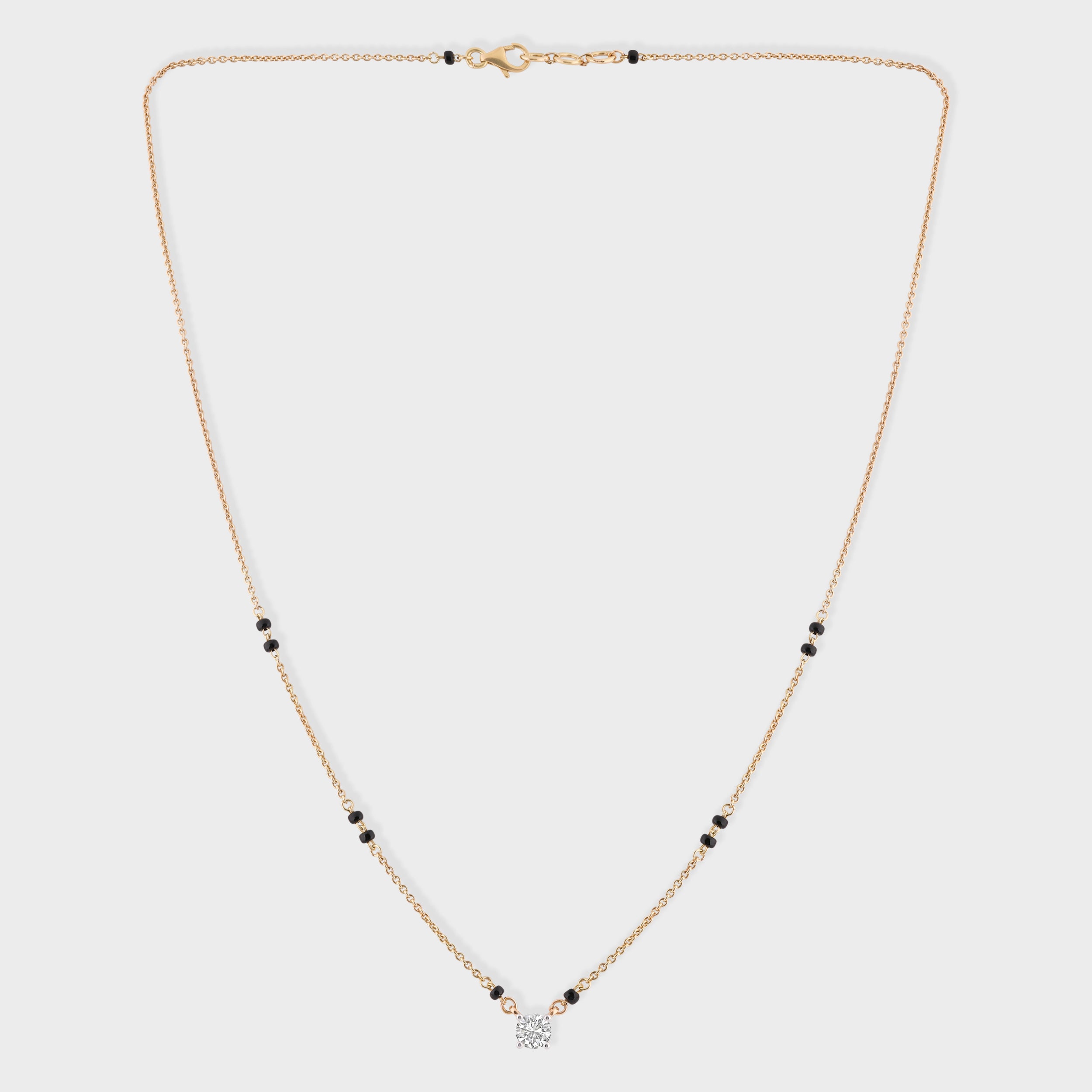 Round Brilliant 0.530 Carat Solitaire Lab-Grown Diamond Mangalasutra | SKU: 0003527429