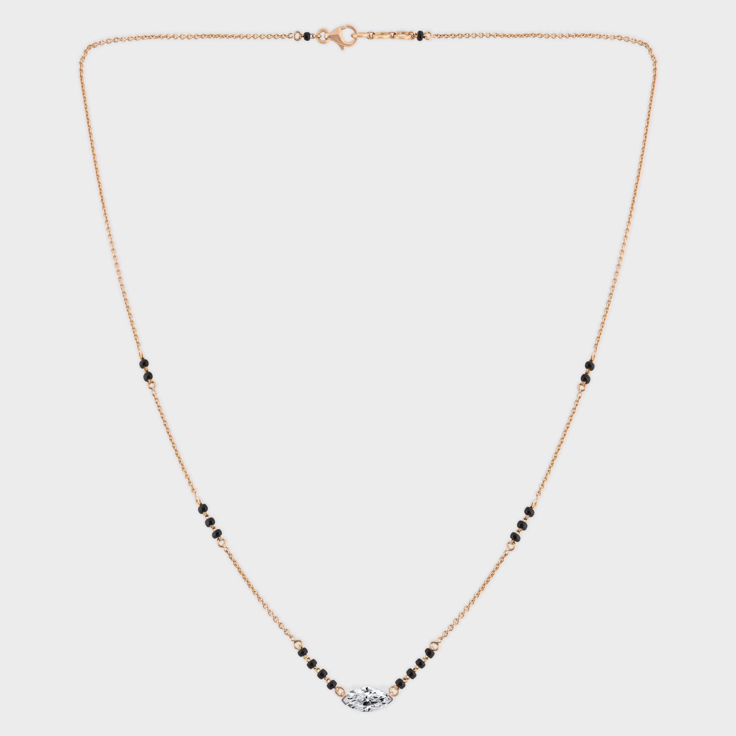 Marquise Cut 1.020 Carat Solitaire Lab-Grown Diamond Mangalasutra | SKU: 0021246722