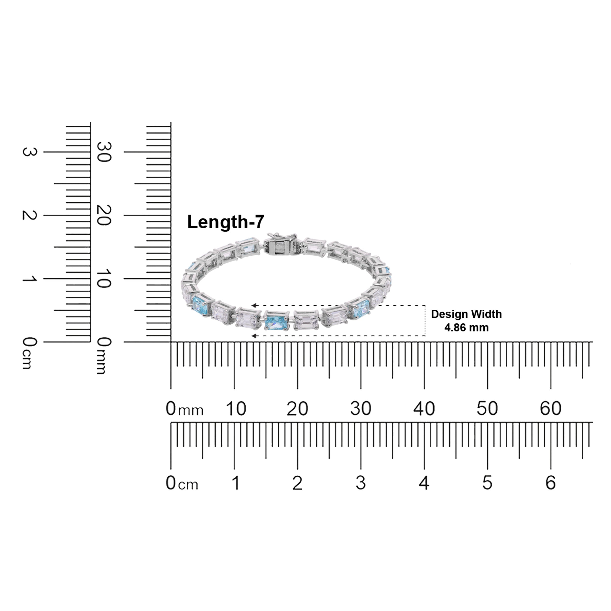 Glacial Blue Emerald-Cut Tennis Bracelet | SKU: 0021325960
