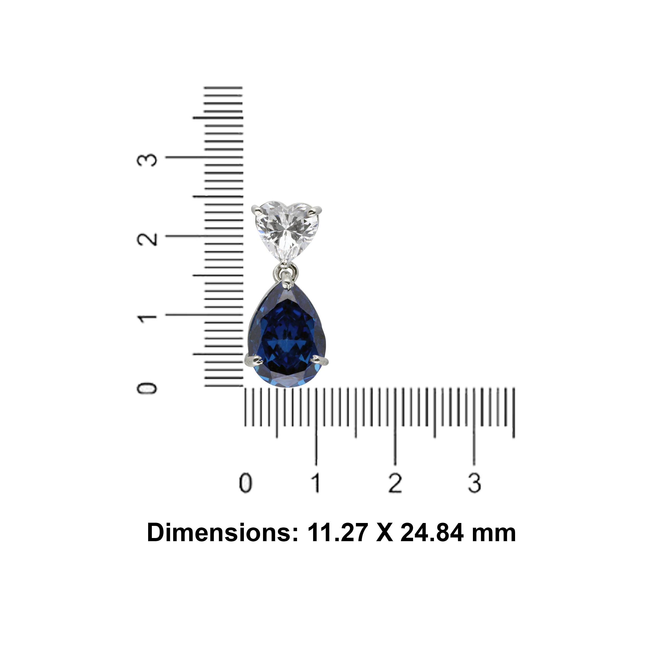 Elegant 925 Sterling Silver Drop Earrings with Heart & Pear Cut Gemstones | SKU : 0003534625, 0021326301, 0021326318, 0021326134, 0021326127