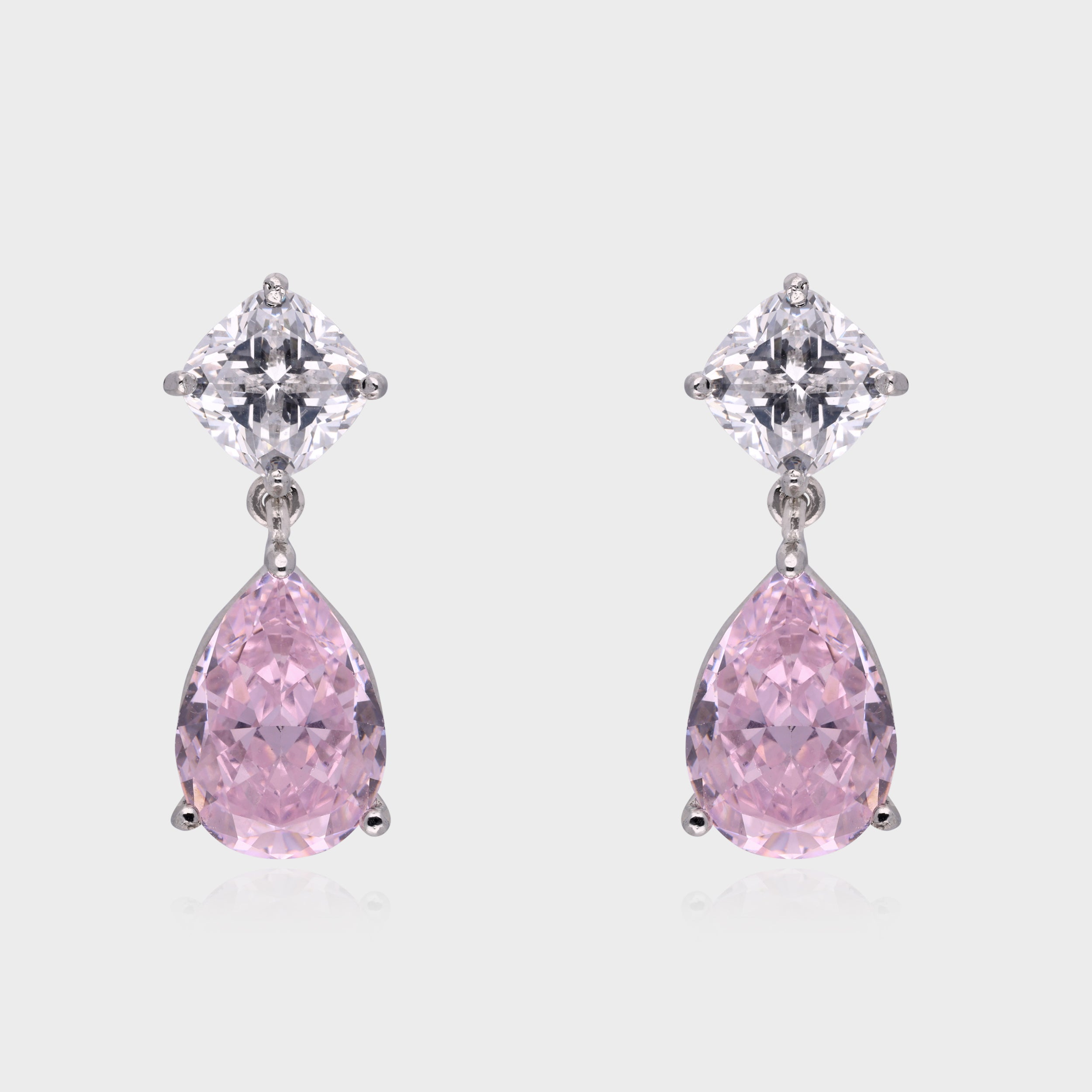 Elegant 925 Sterling Silver Sapphire Drop Earrings with Cushion-Cut Accents | SKU : 0003534663, 0021326196, 0021326219, 0021326202, 0021326189