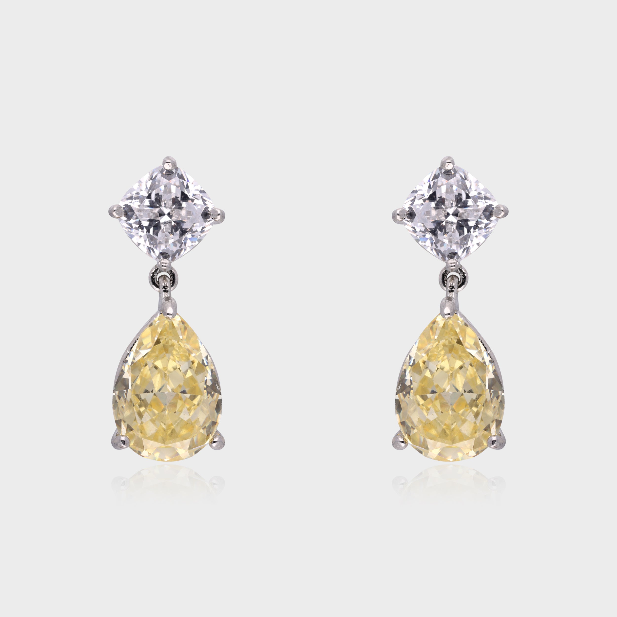 Elegant 925 Sterling Silver Sapphire Drop Earrings with Cushion-Cut Accents | SKU : 0003534663, 0021326196, 0021326219, 0021326202, 0021326189