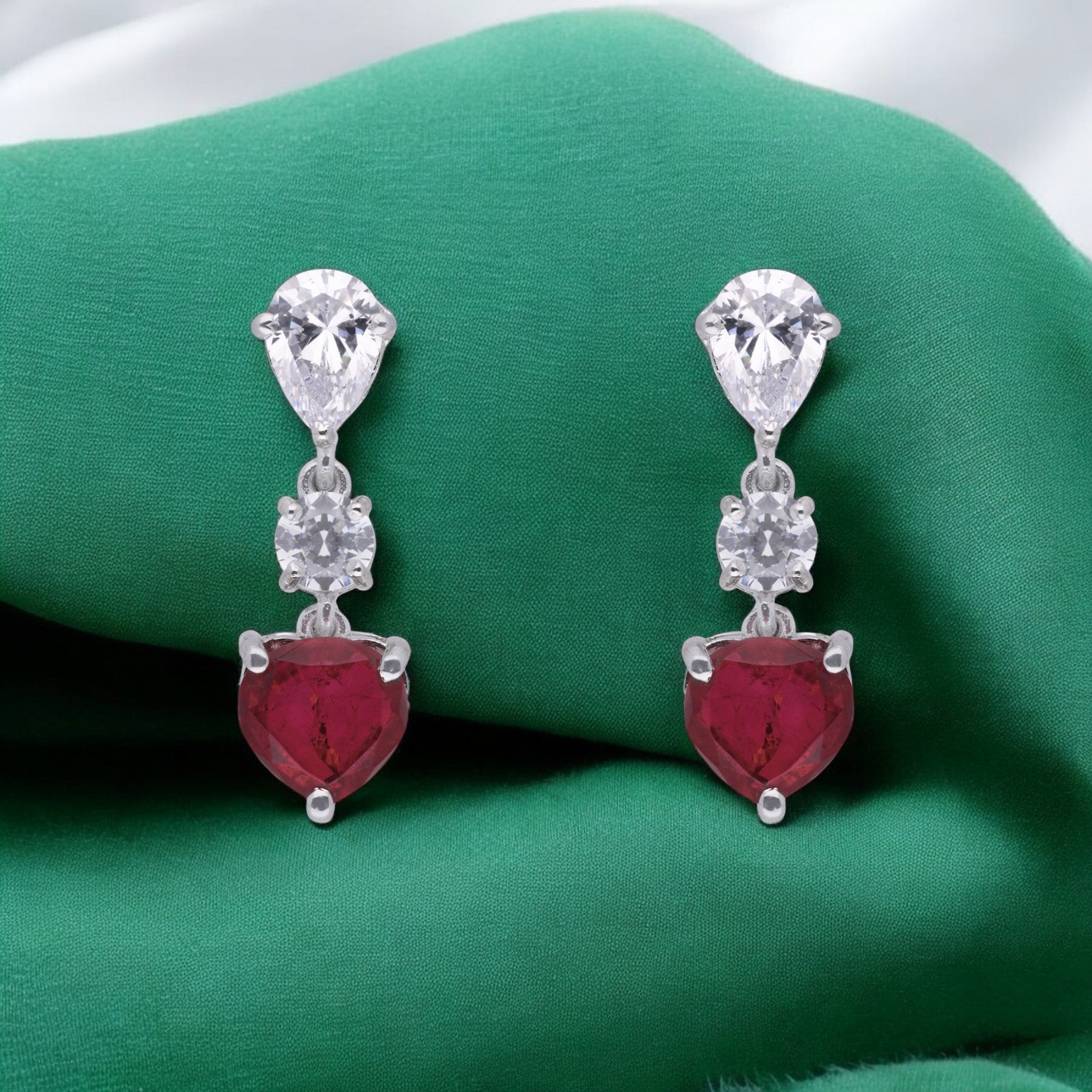 Elegant 925 Sterling Silver Sapphire Drop Earrings | SKU : 0003534755, 0021326394, 0021326400