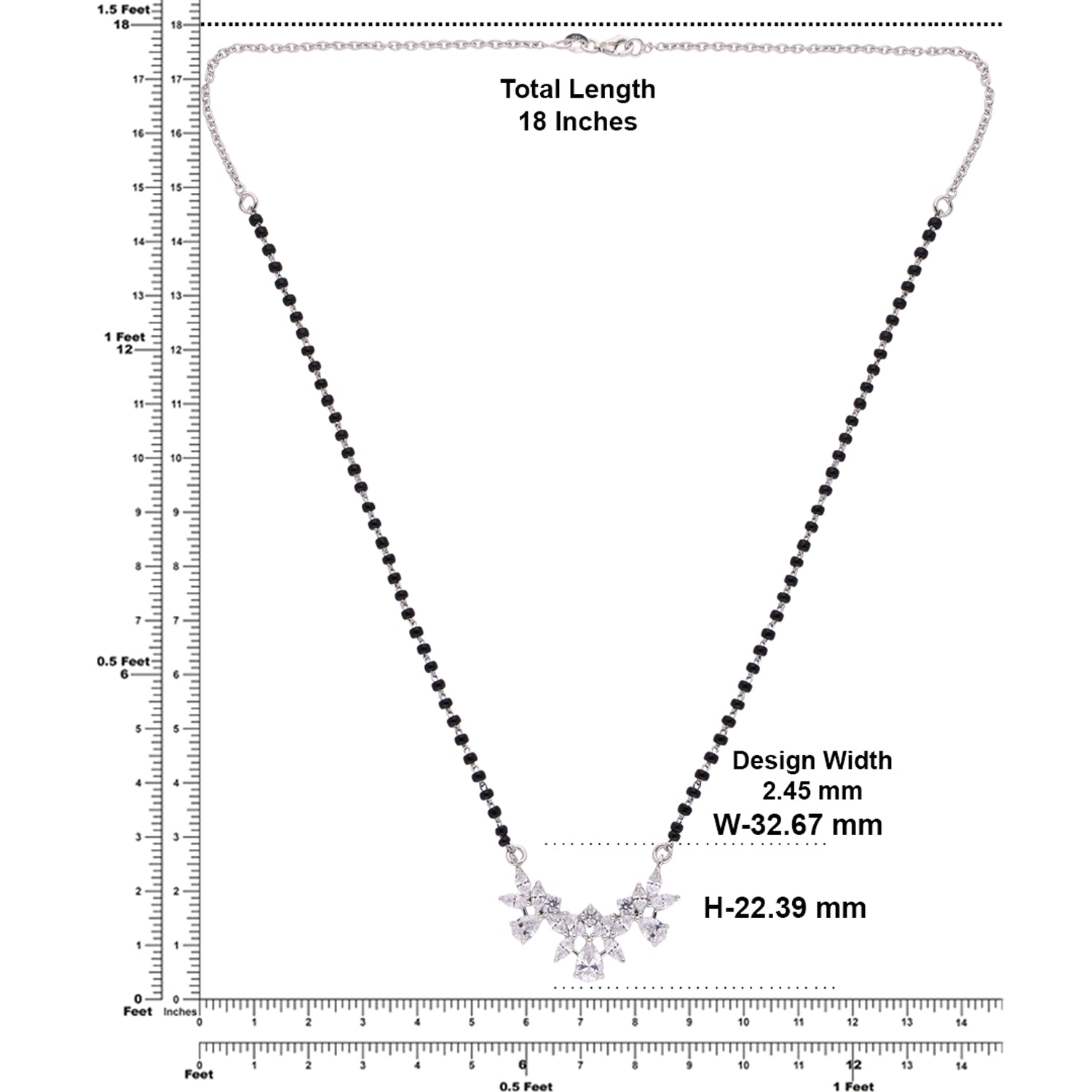 Graceful Floral Mangalsutra Necklace – Modern Elegance | SKU: 0021327711