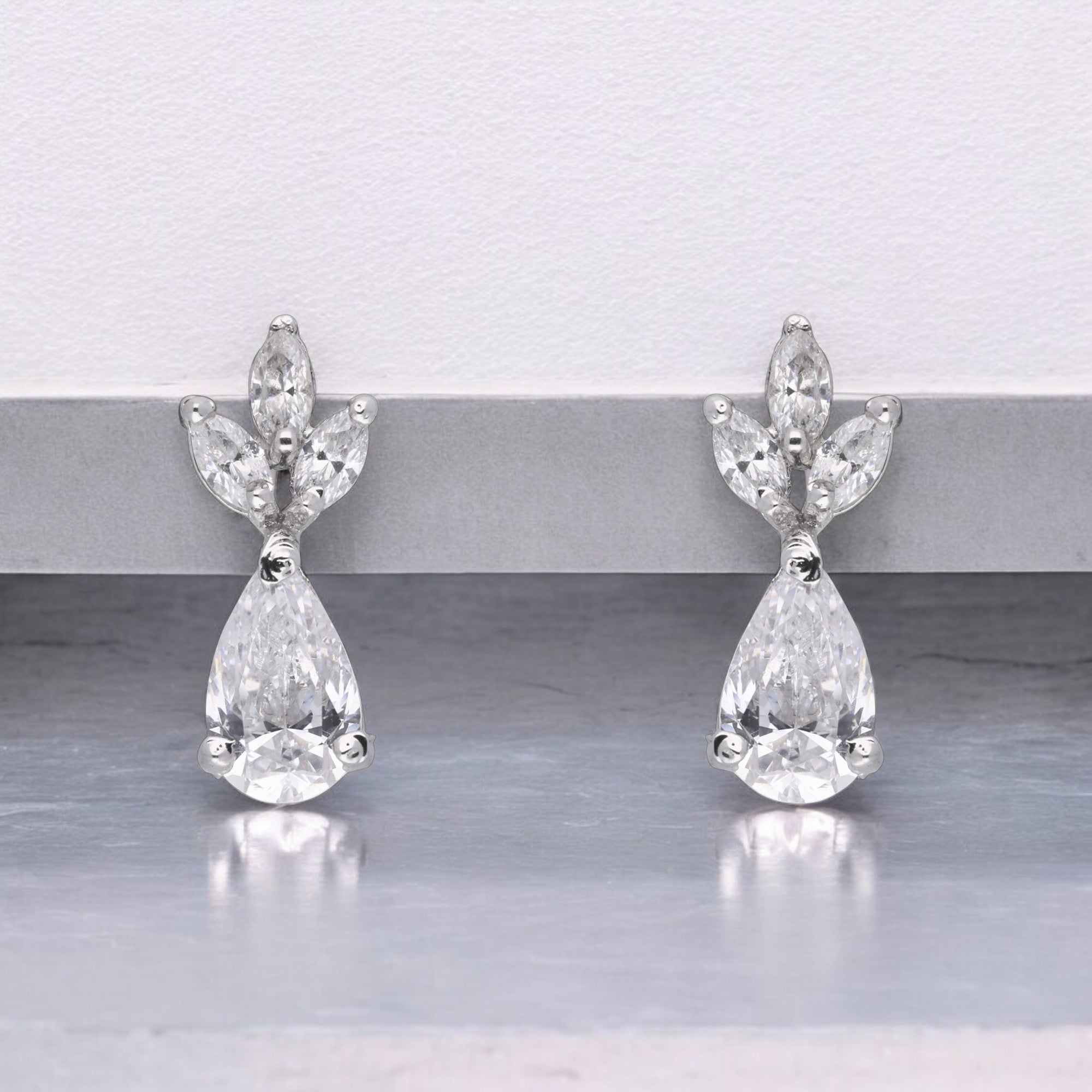 Elegant Marquise & Pear Drop Stud Earrings| SKU: 0021327728