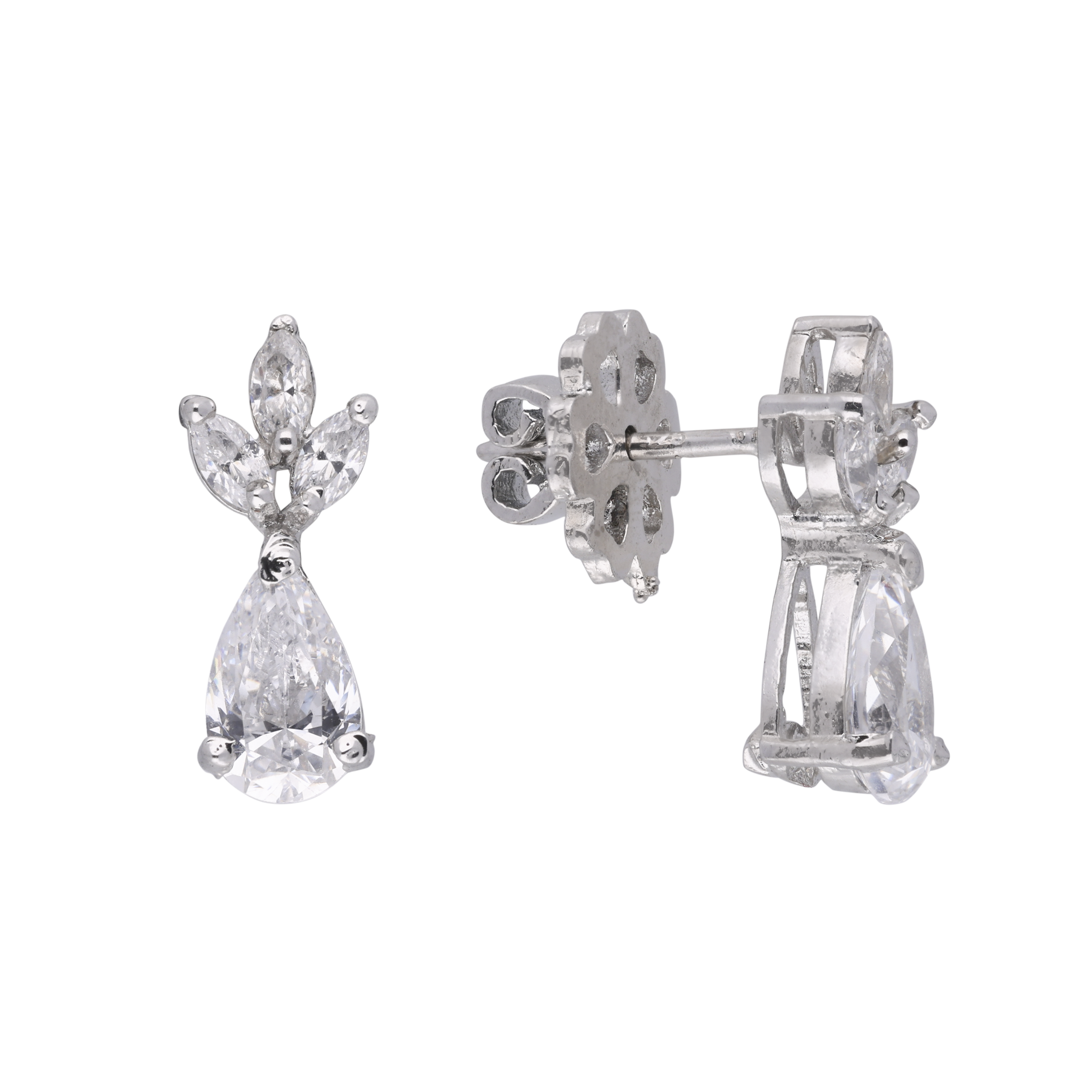 Elegant Marquise & Pear Drop Stud Earrings| SKU: 0021327728
