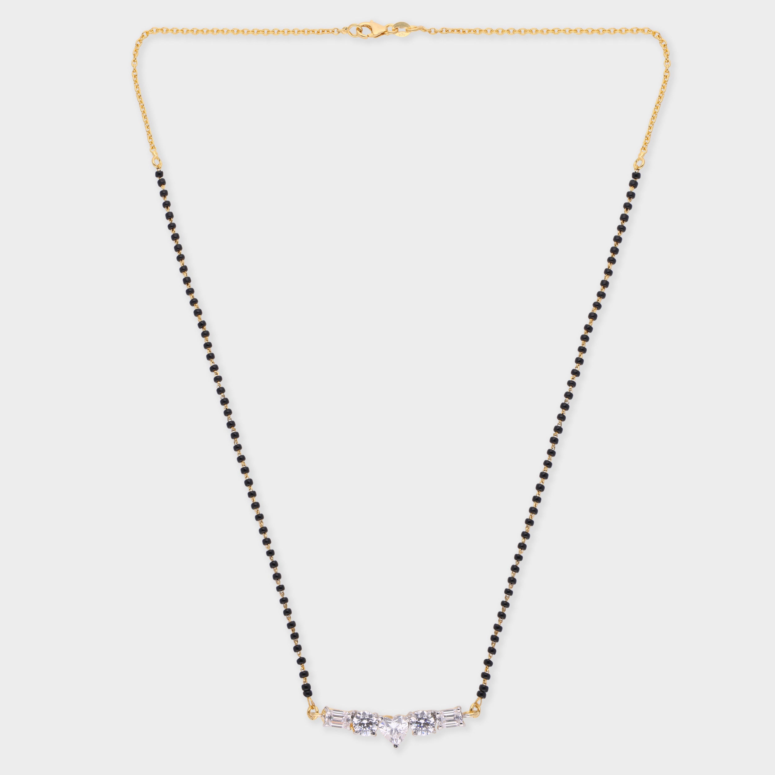 Elegant Dual-Tone Stone Mangalsutra with Contemporary Pendant | SKU : 0021327810