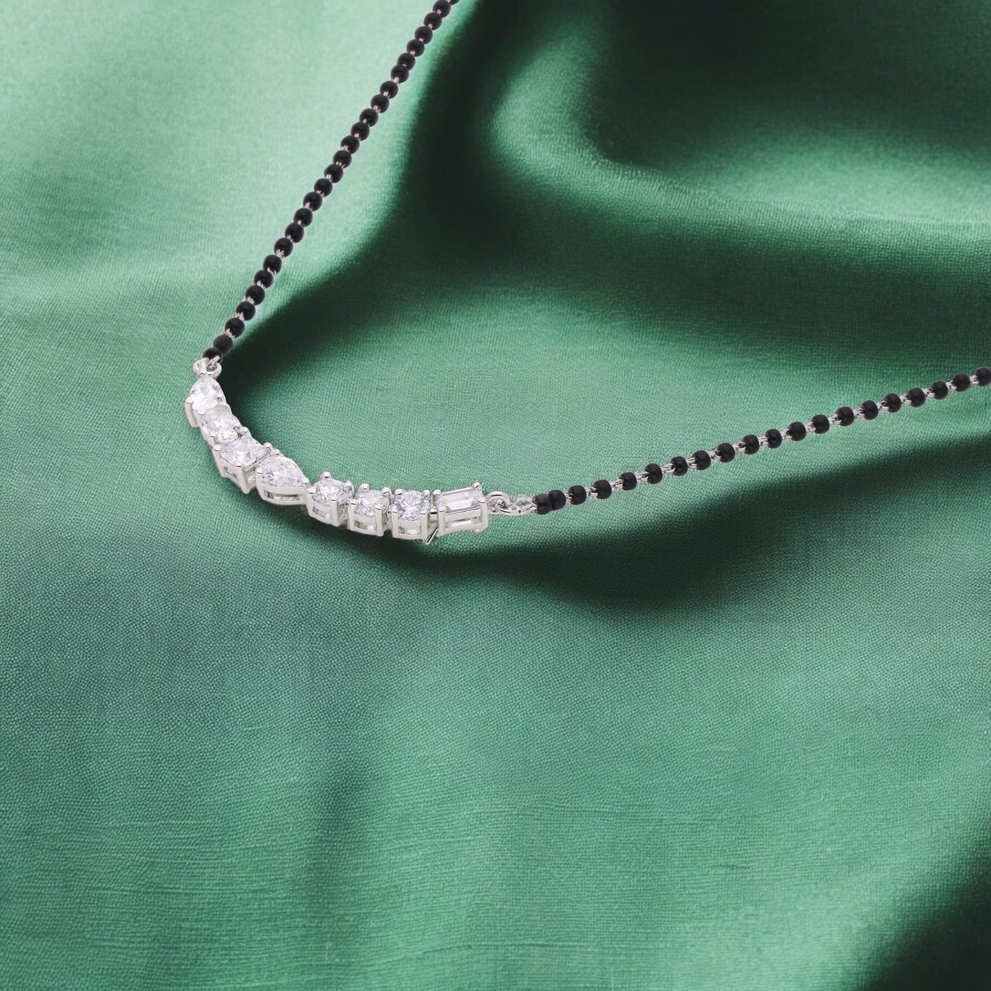 Graceful Crystal Vine Mangalsutra | SKU: 0021327889