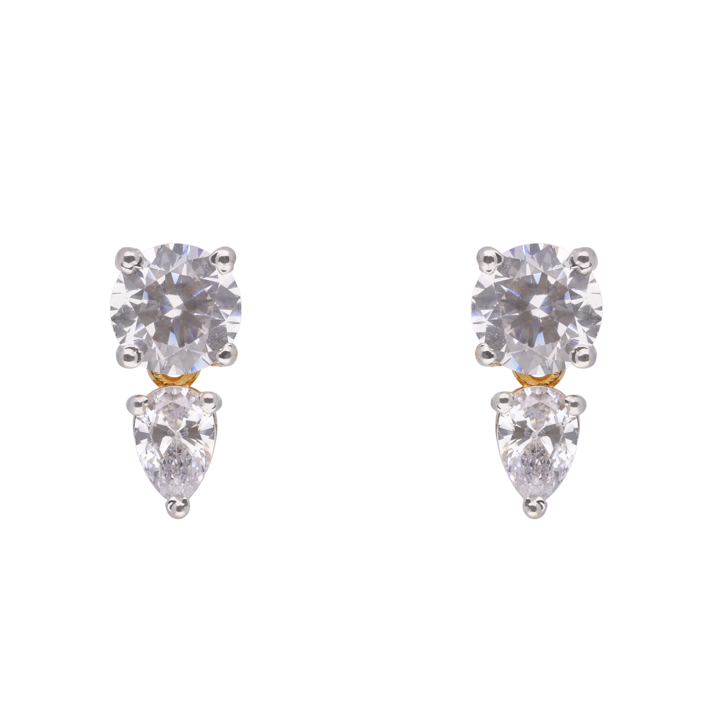Classic Gold Duo Crystal Drop Earrings | SKU: 0021327933