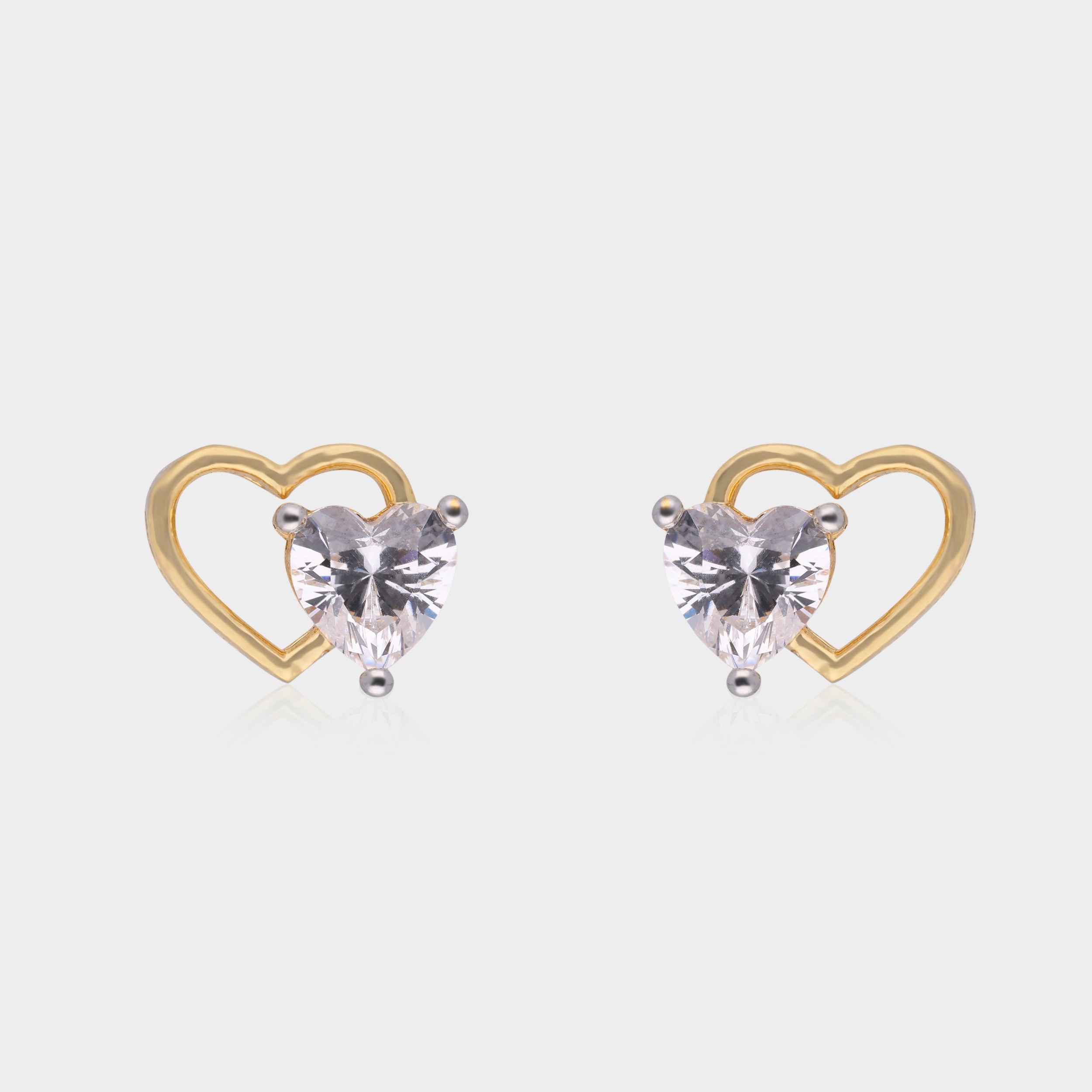 Heart-Cut Stone Earrings with Open Heart Design | SKU : 0021327971