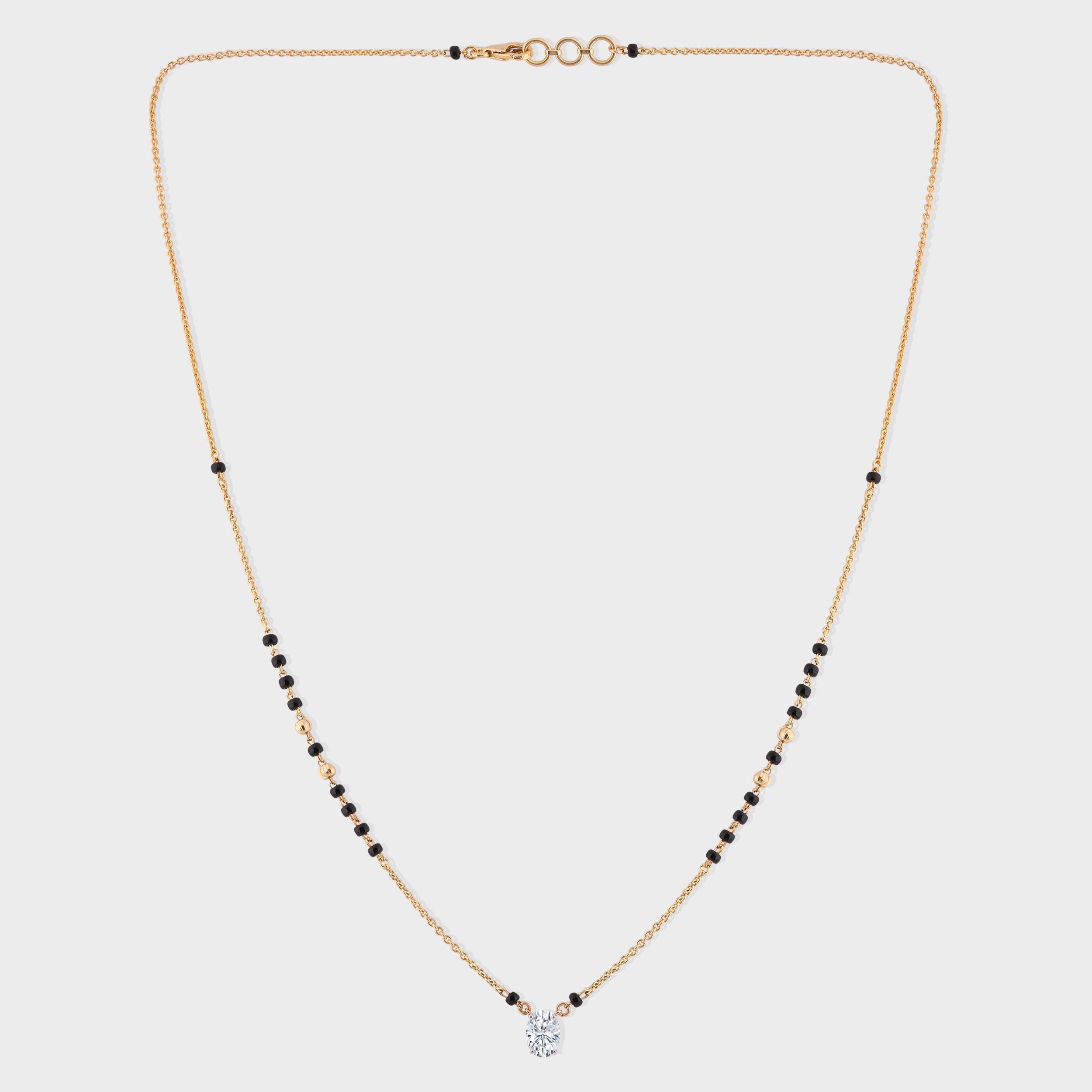 Oval Cut 0.740 Carat Solitaire Lab-Grown Diamond Mangalasutra | SKU: 0021329920