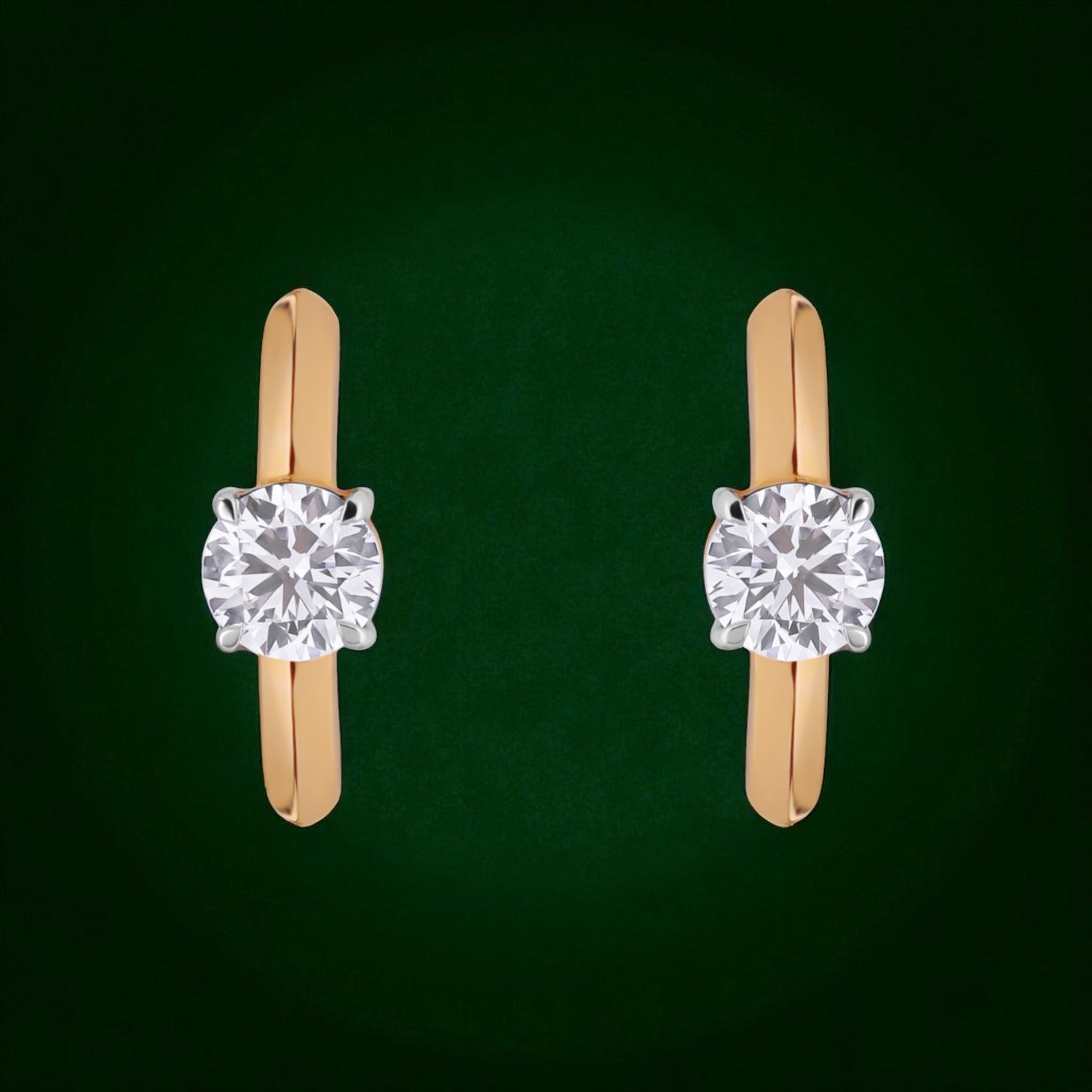 Classic Glow Round Brilliant Lab-Grown Diamond Hoop Earrings in Yellow Gold | SKU : 0021403583