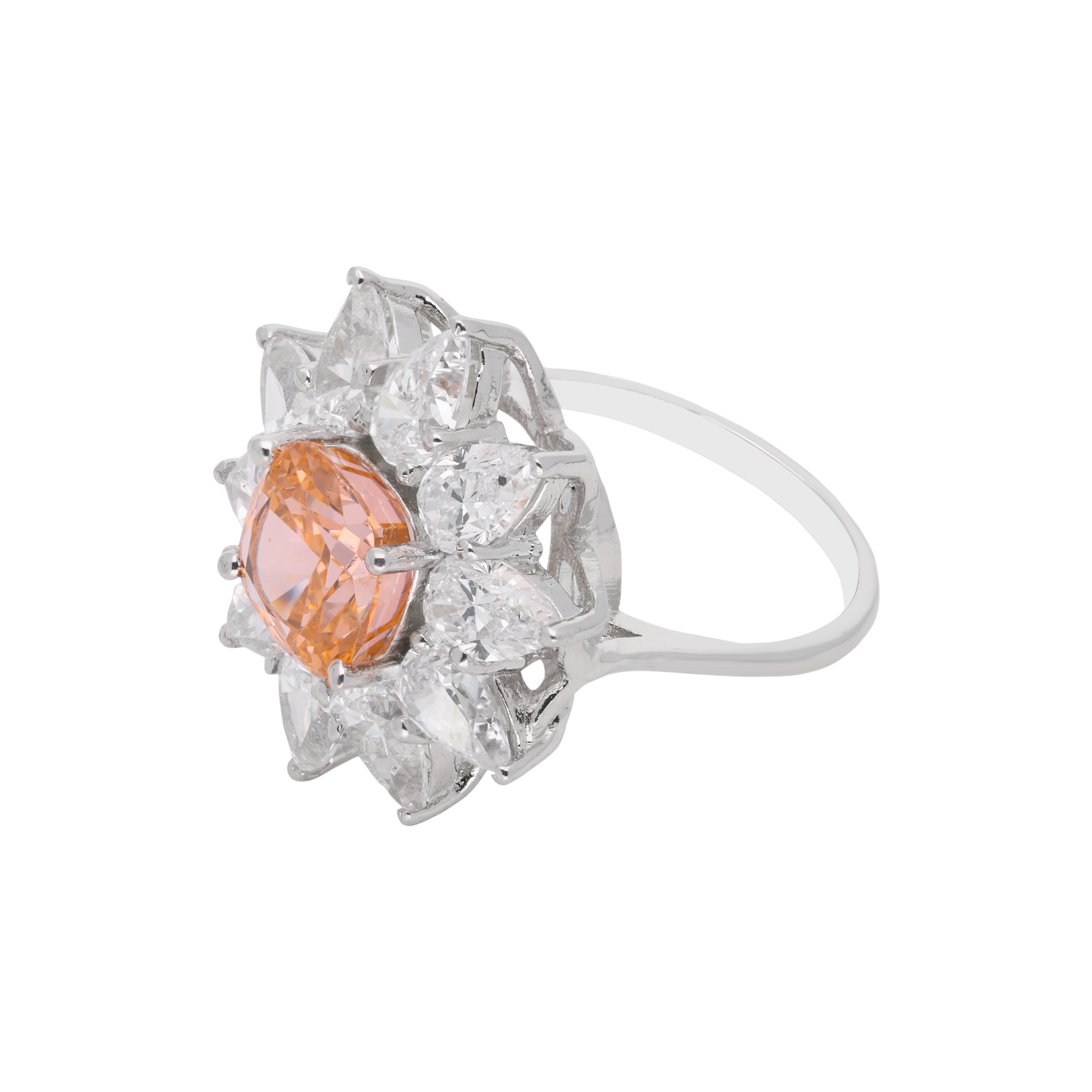 Sterling Silver Floral-Inspired Cocktail Ring – A Statement of Luxury | SKU : 0021423161