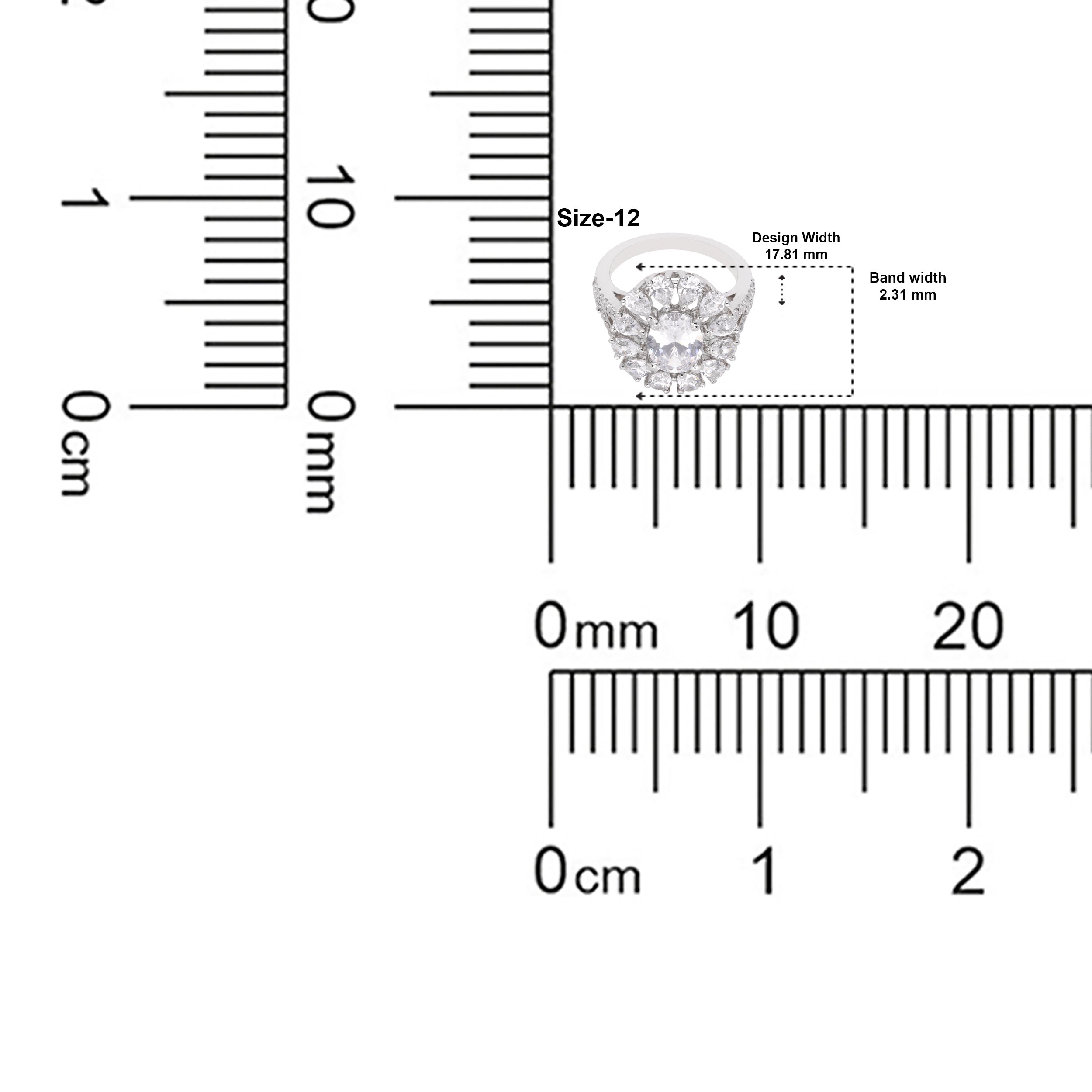 Sterling Silver Radiant Floral Cocktail Ring – A Dazzling Statement | SKU : 0021423178