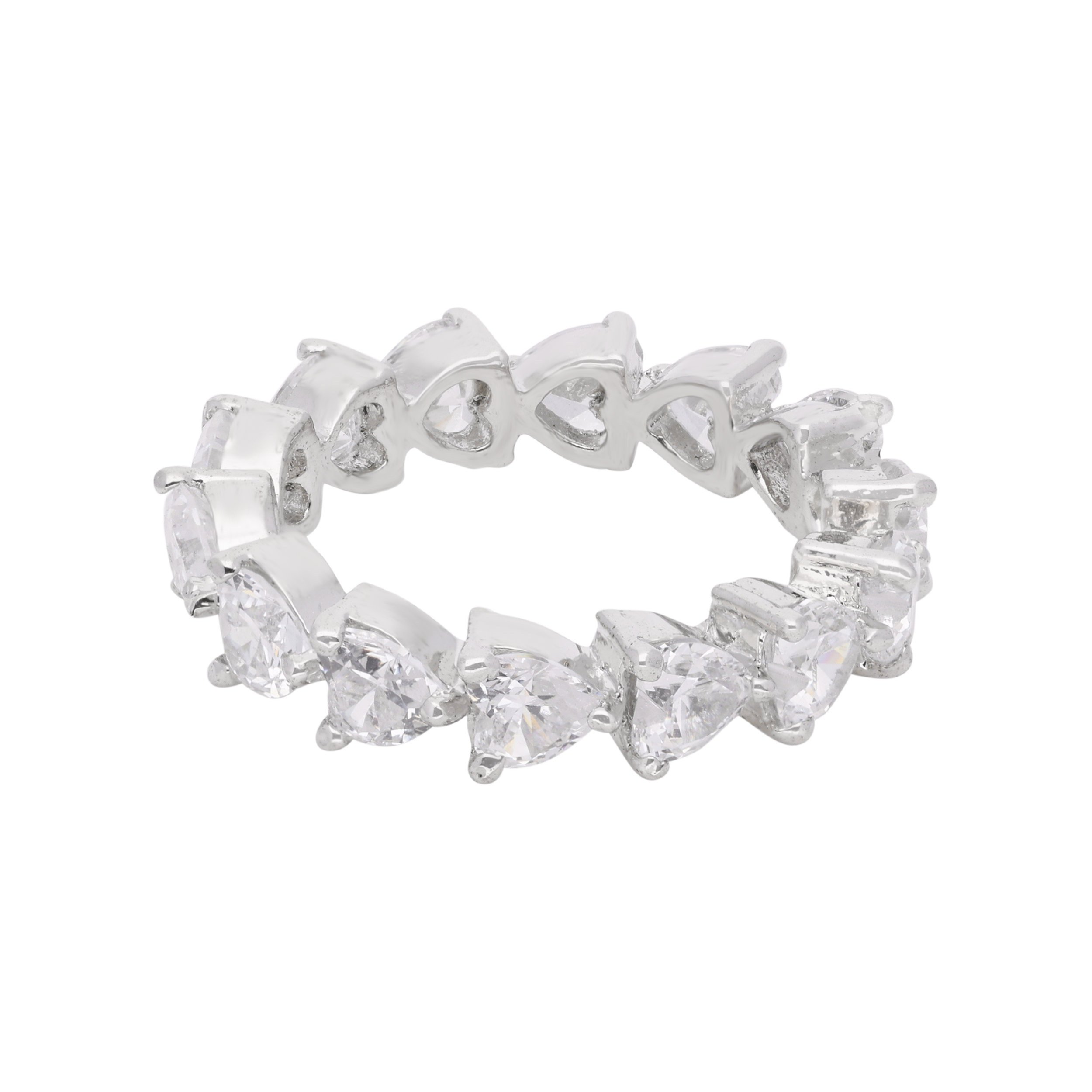 Sterling Silver Heart Eternity Band – A Symbol of Endless Love | SKU : 0021423215