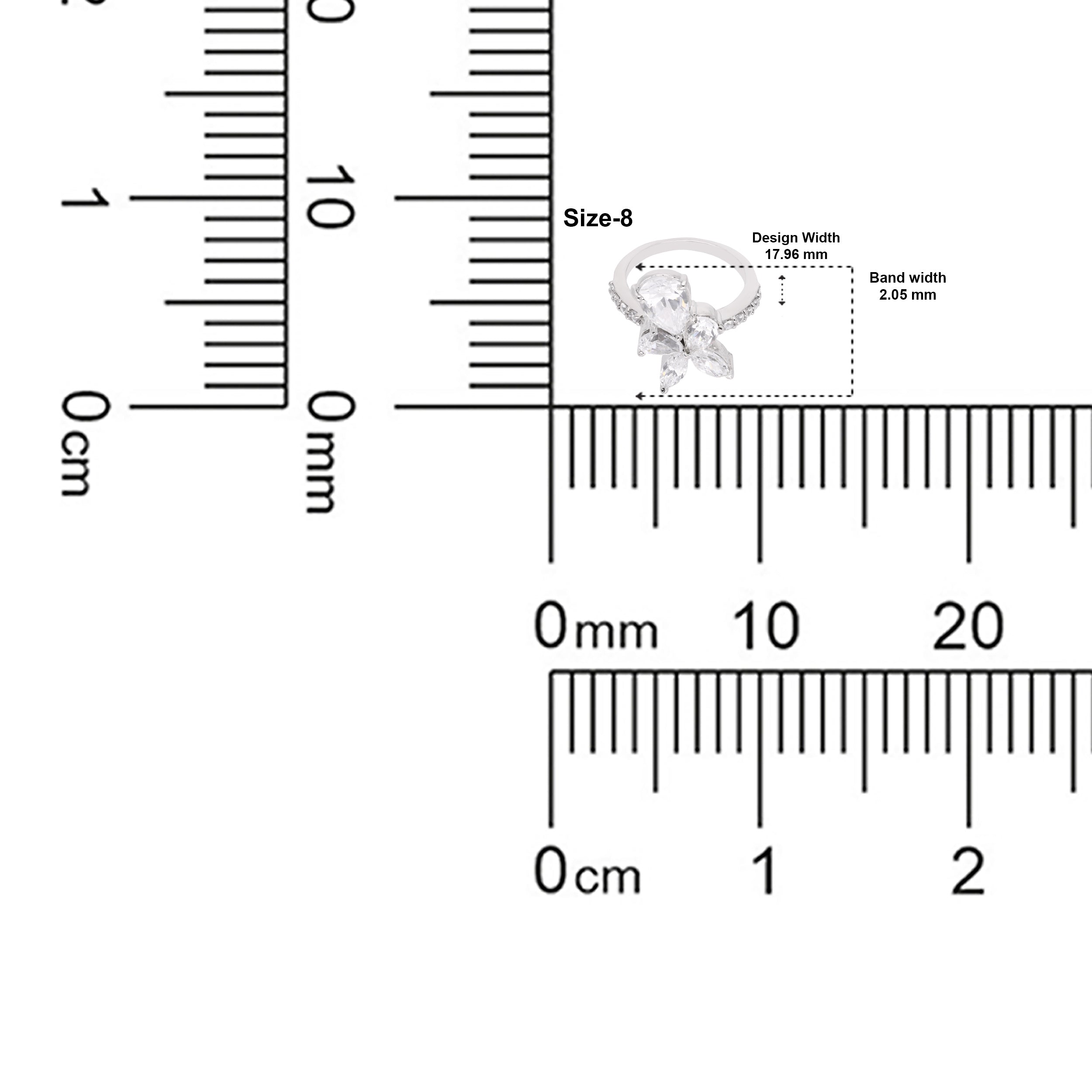 Sterling Silver Floral Cluster Ring – A Blooming Statement of Elegance : 0021423246