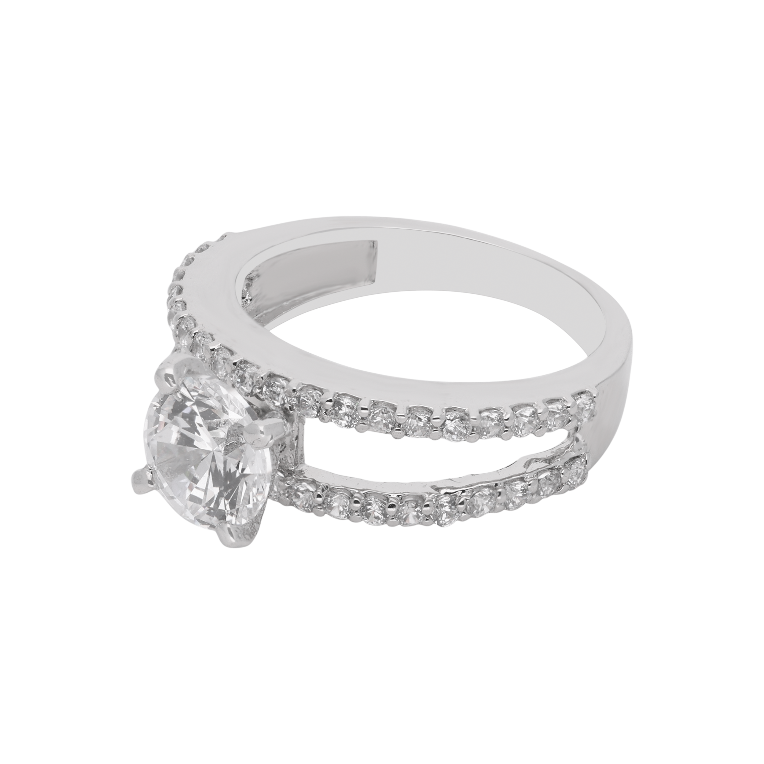 Sterling Silver Double Band Solitaire Ring – A Modern Classic | SKU : 0021423314