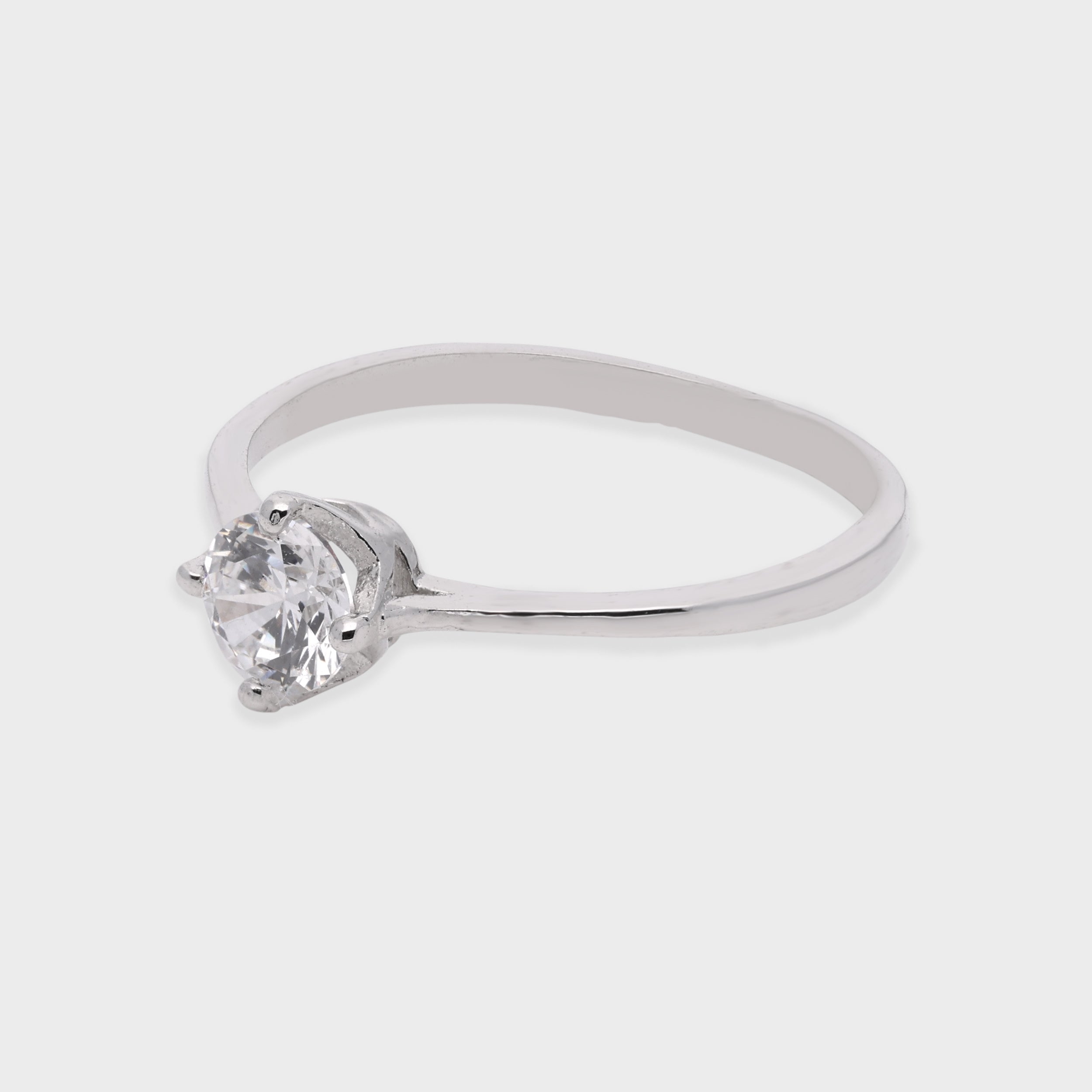 Classic Round Solitaire Ring in Sleek Minimal Setting | SKU : 0021423567