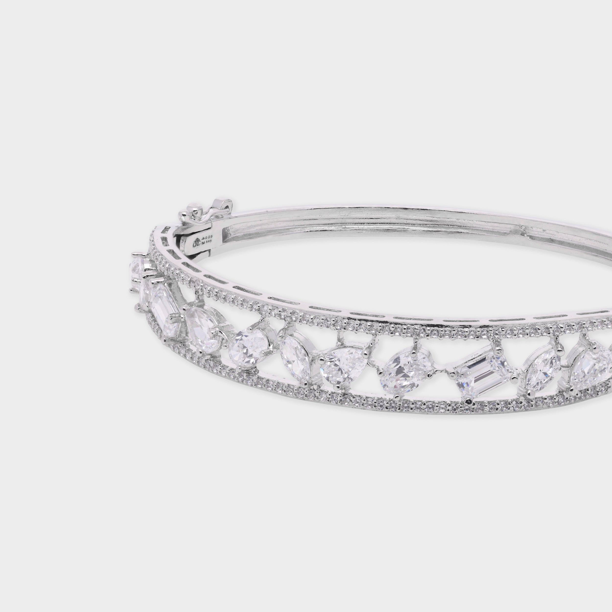 Statement Bangle with Assorted Cut Sparkling Stones | SKU: 0021423604