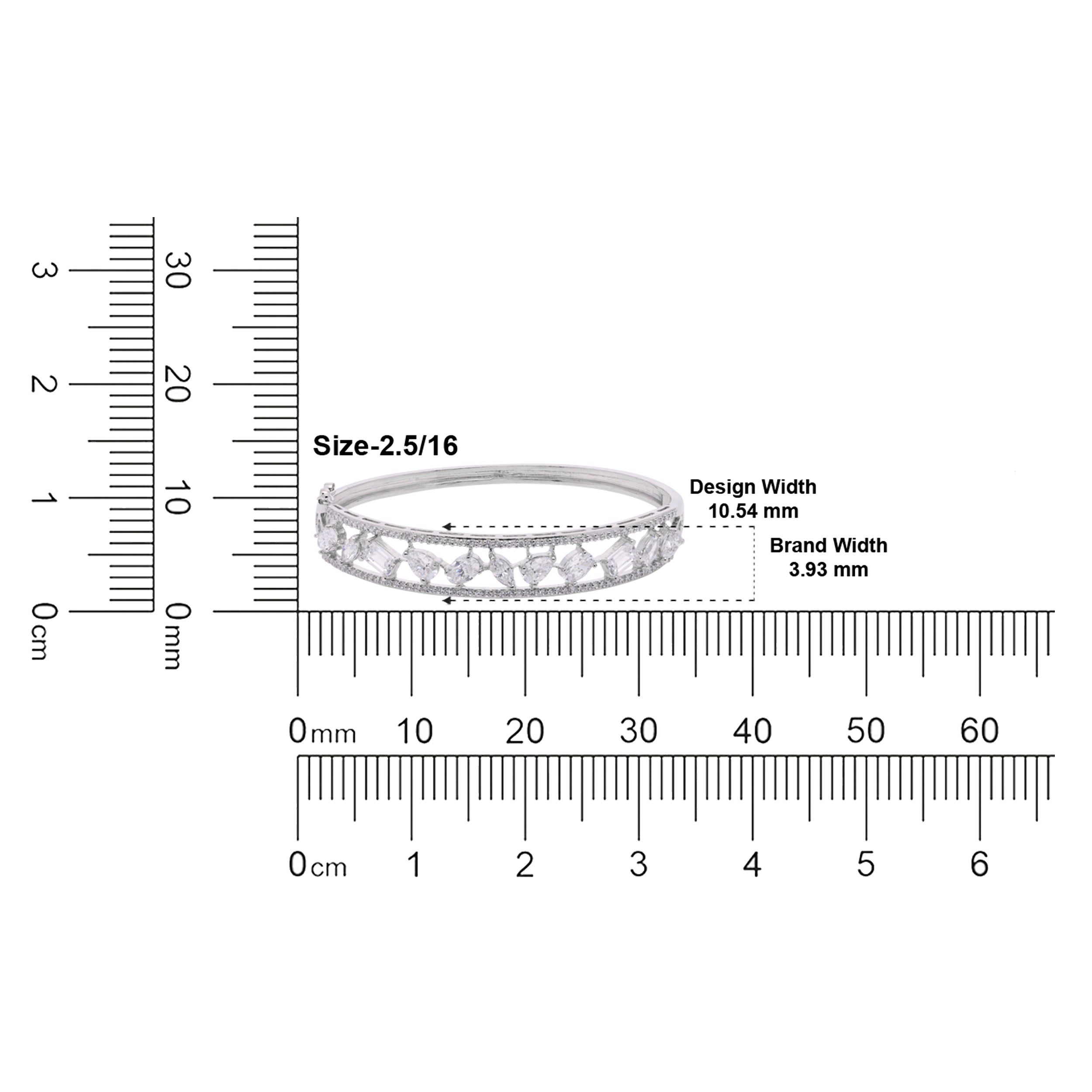 Statement Bangle with Assorted Cut Sparkling Stones | SKU: 0021423604