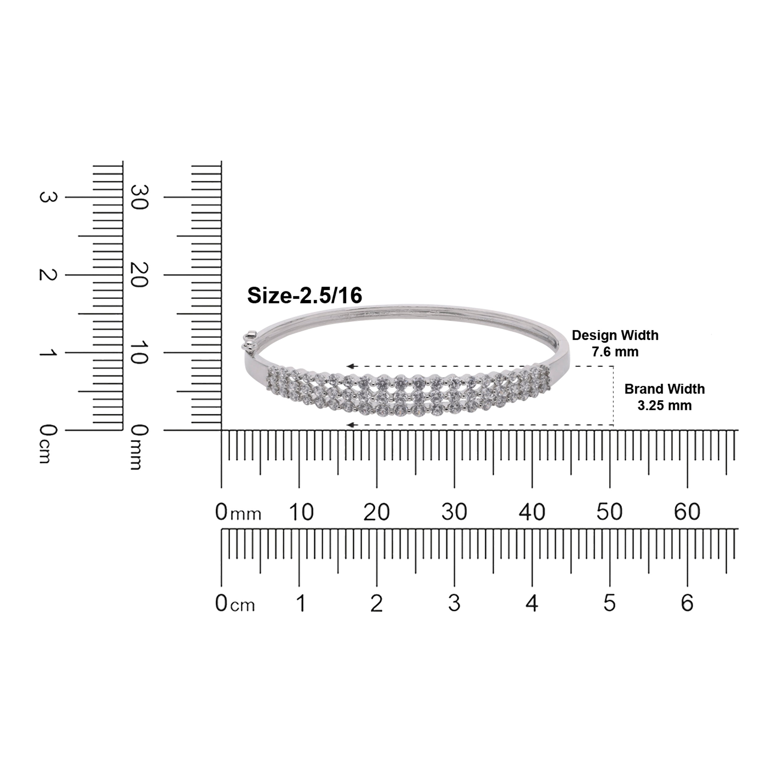 Triple Row Classic Sparkle Bangle in Sterling Silver | SKU: 0021423673