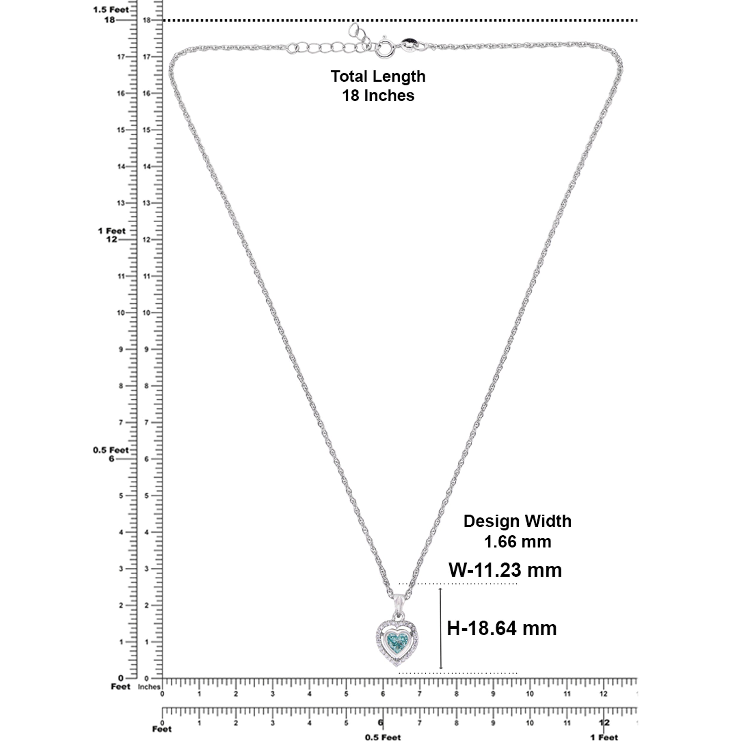 Green Heart-Cut Halo Pendant Necklace in Silver Tone | SKU : 0021423888