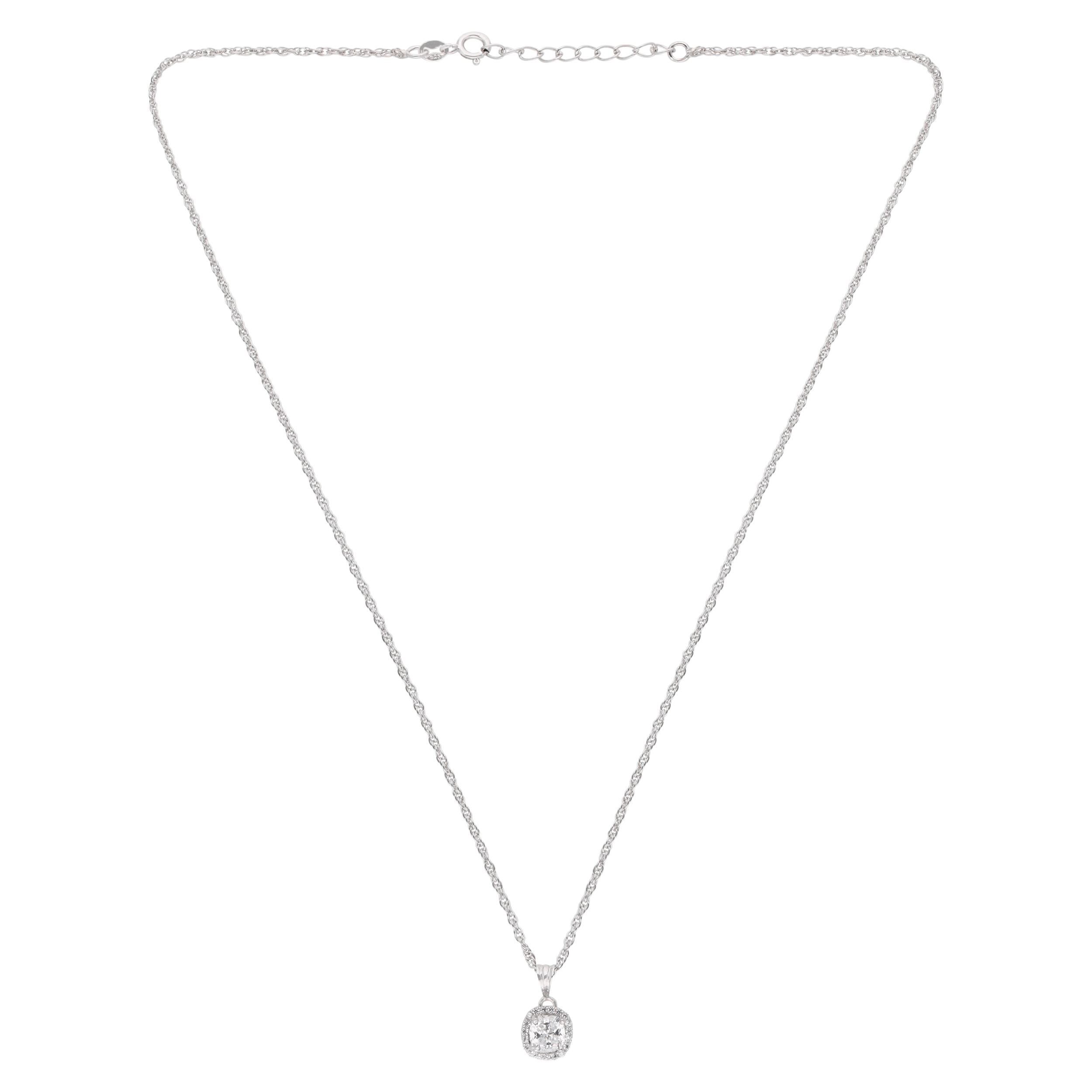 Timeless Spark Sterling Silver Round Halo Pendant Necklace | SKU : 0003579251, 0021424144, 0021424151