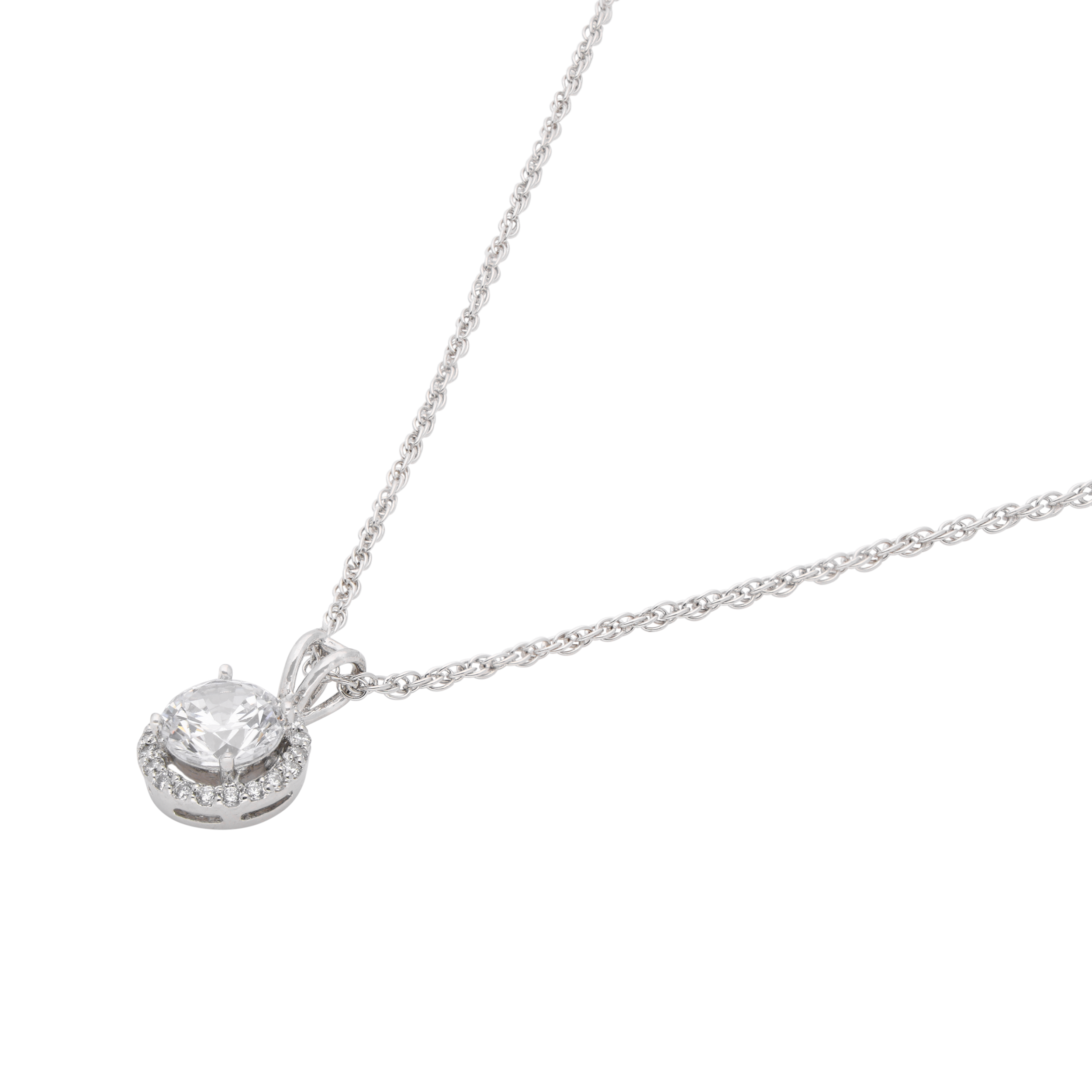 Luminous Charm Sterling Silver Round Cluster Pendant Necklace | SKU : 0003579299, 0021424229, 0021424236