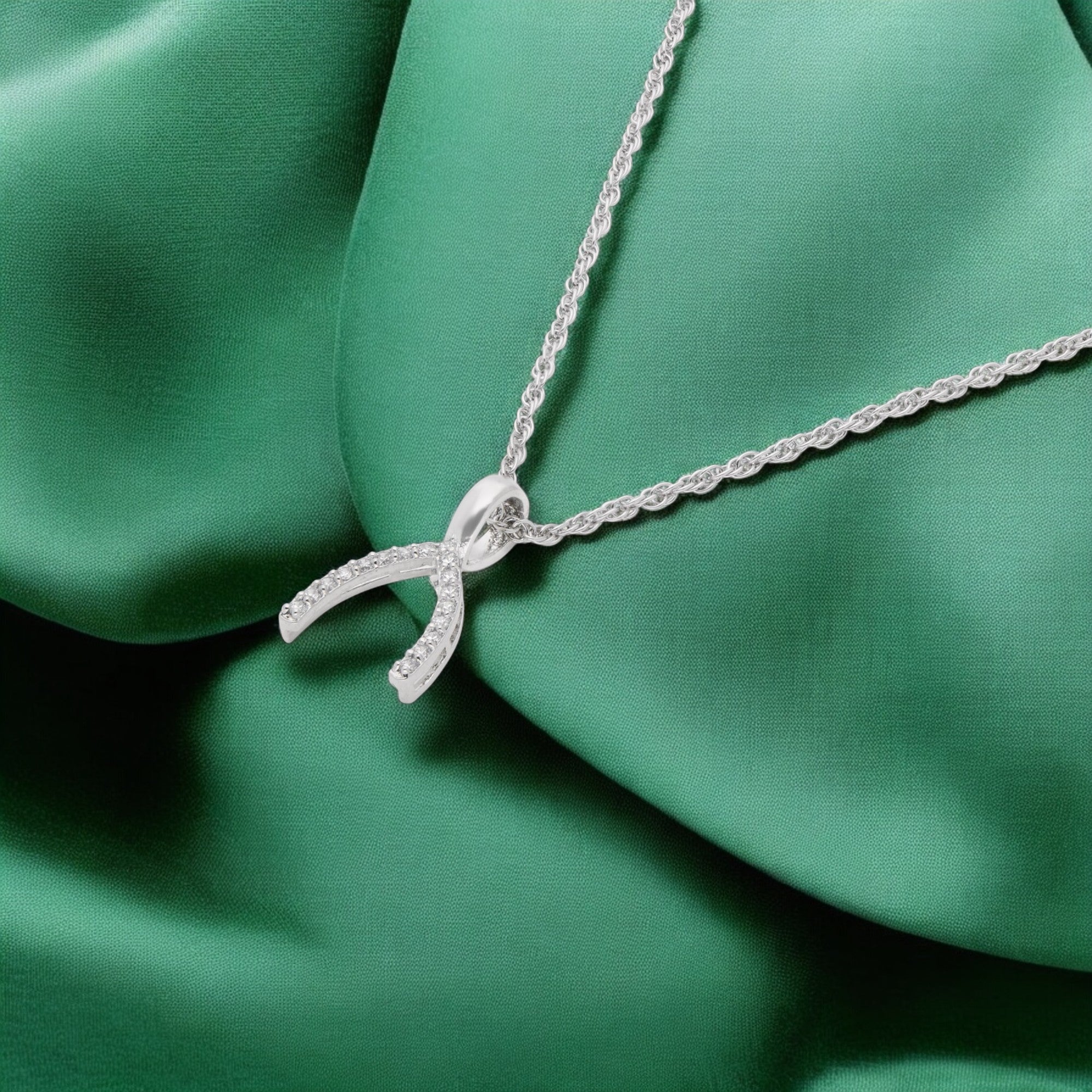 Wishbone-Inspired Pendant Necklace in Sterling Silver | SKU : 0003579404, 0021424441, 0021424458