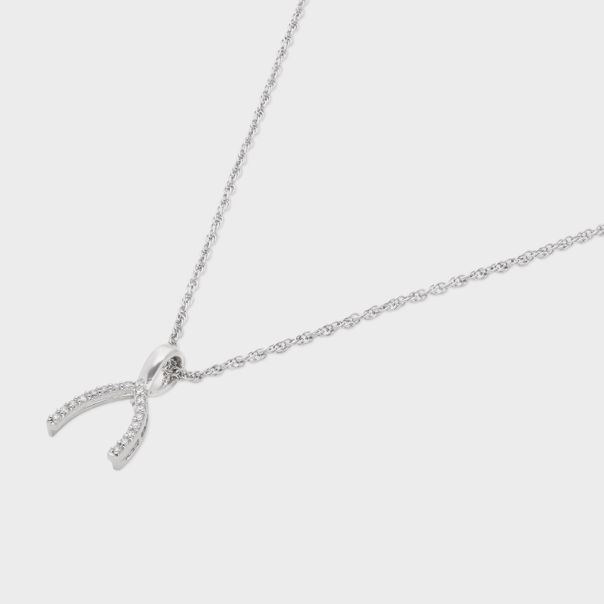 Wishbone-Inspired Pendant Necklace in Sterling Silver | SKU : 0003579404, 0021424441, 0021424458